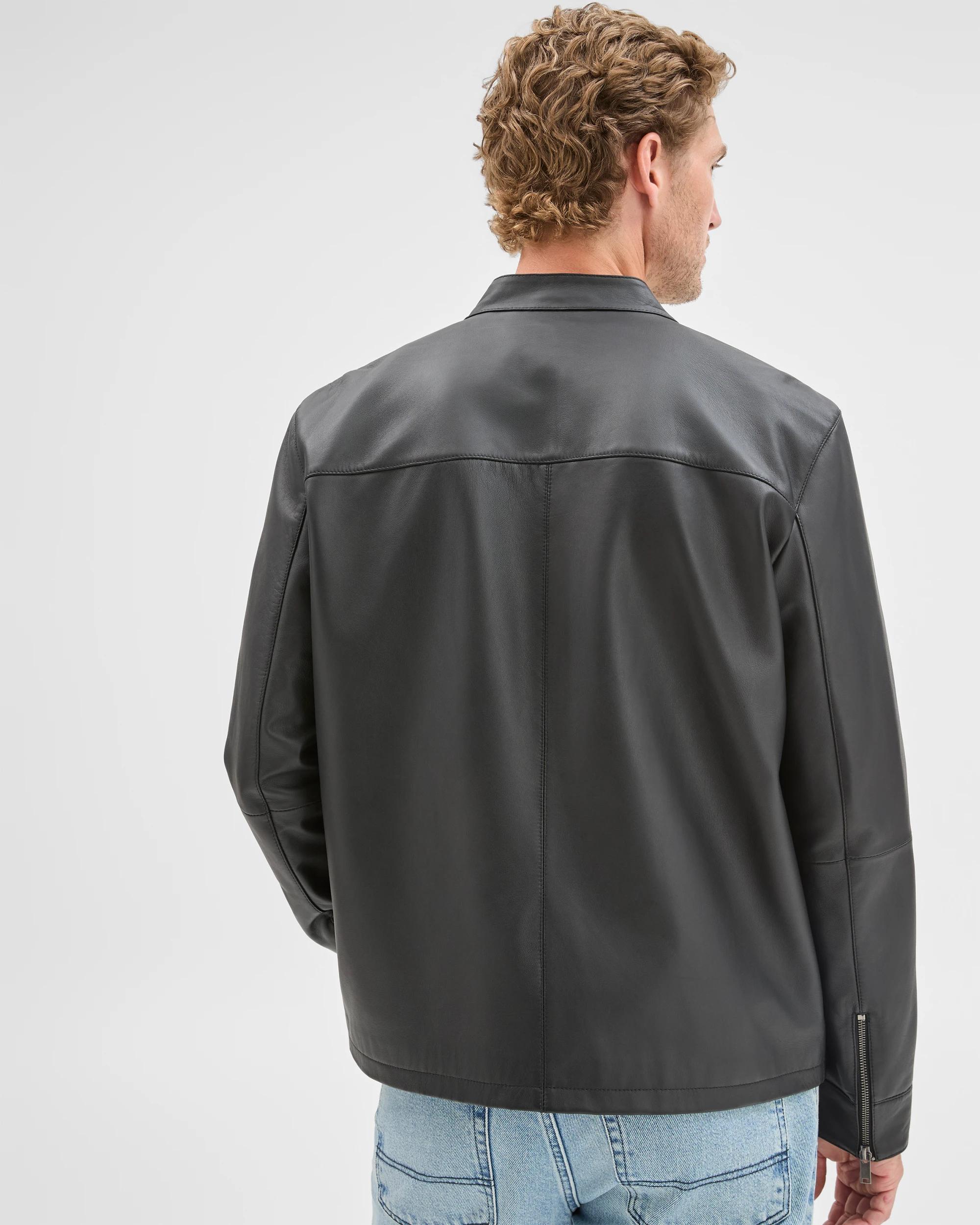 8 Preview Smart Genuine Leather Jacket BLACK, 8 of 8