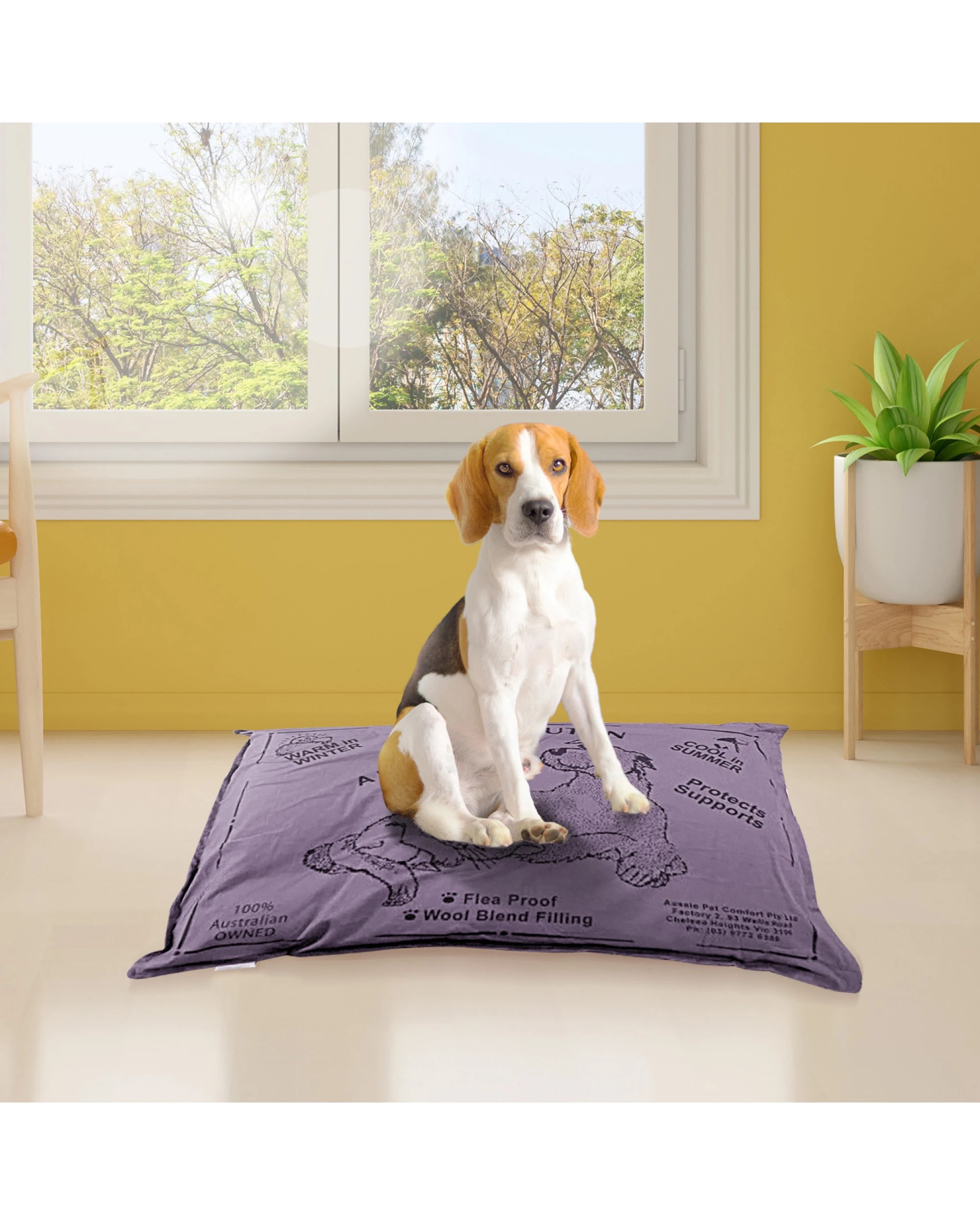 3 Aussie Made Comfy Pet Bed Futon Dog 90cm Wool Blend Medium - Dusk, 3 of 3