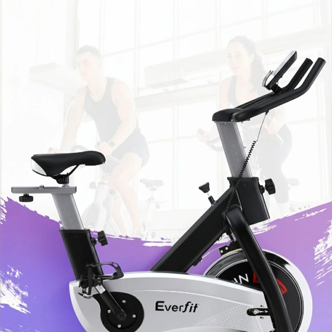 5 15kg Flywheel Spin Bike Everfit Exercise Bike Home Gym Fitness 120KG - Multi, 5 of 6