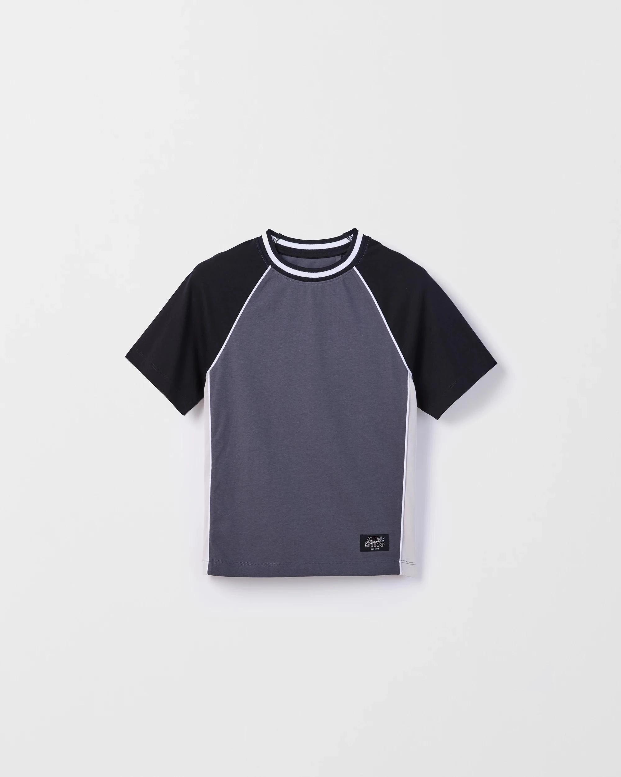 6 Target Kids Australian Cotton Raglan Sleeve Spliced T-Shirt BLACK, 6 of 7