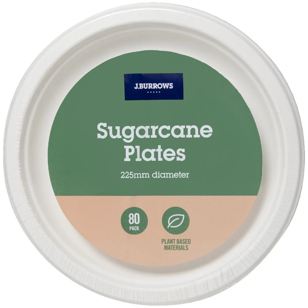 3 J.Burrows Sugarcane Plates 225mm 960 Pack, 3 of 6