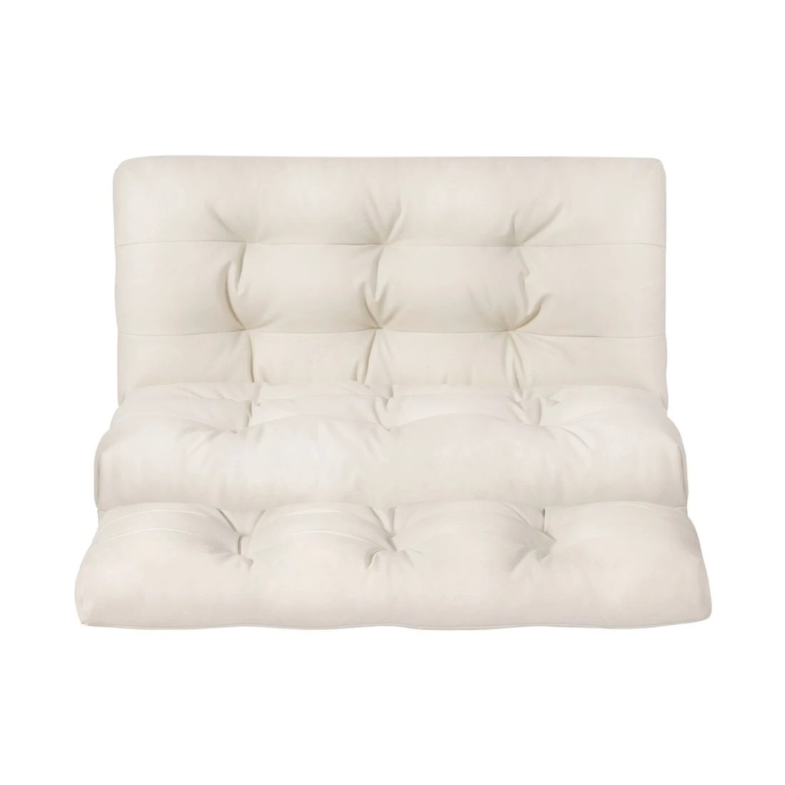 4 Artiss Floor Lounge Sofa Bed 2 Seater Pillow Leather - White, 4 of 5
