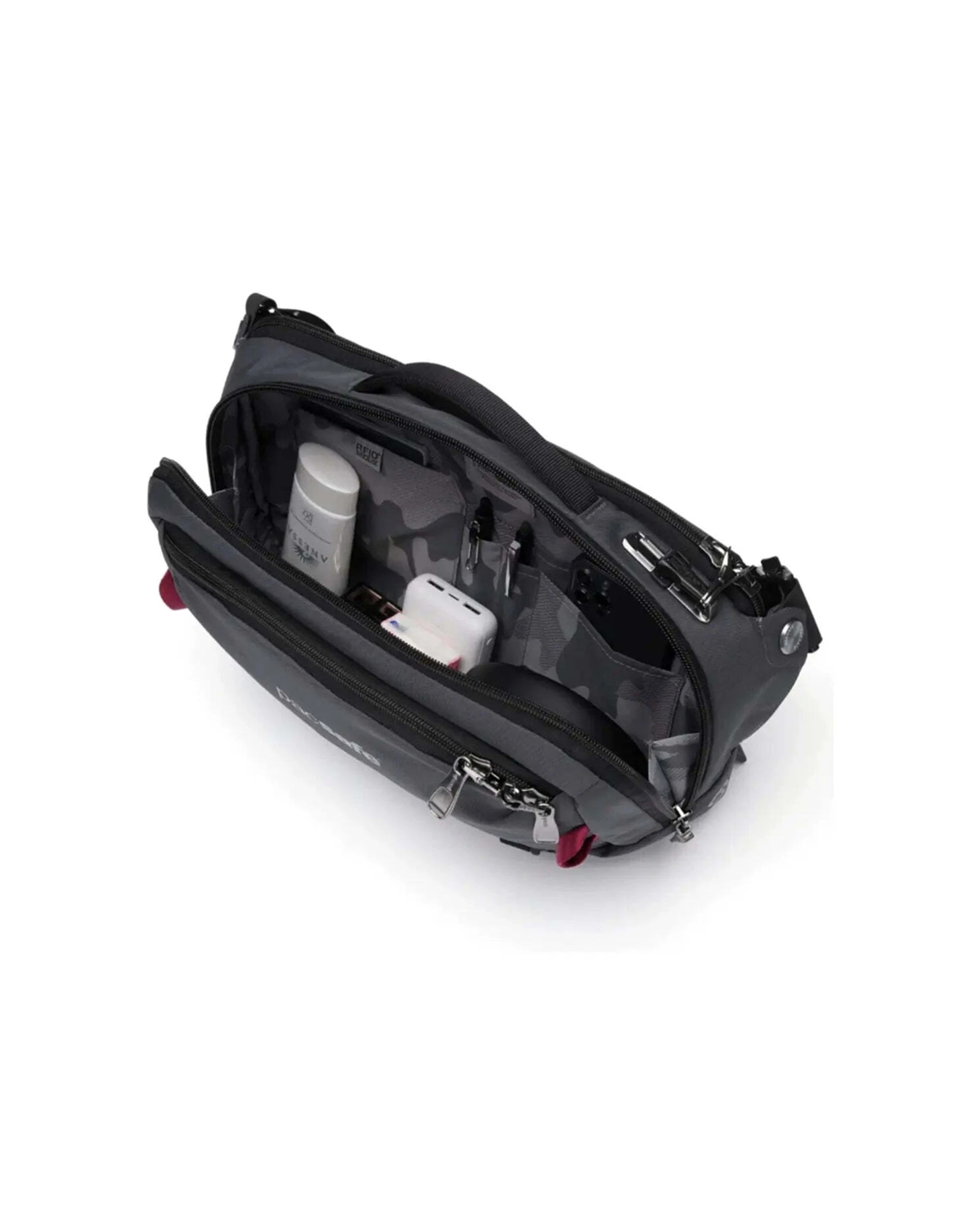 2 Pacsafe EXP 12in Anti-Theft Sling Crossbody RFIDsafe Roobar PopNLock Laptop Slate - Grey, 2 of 8
