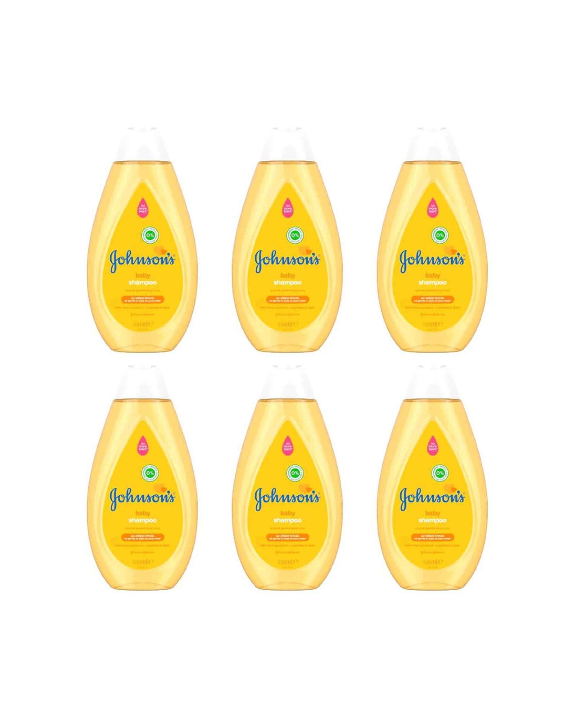 1 Johnson's 6PK No More Tears Baby Shampoo Hypoallergenic Without Paraben & Sulphates 300ml - Yellow, 1 of 2