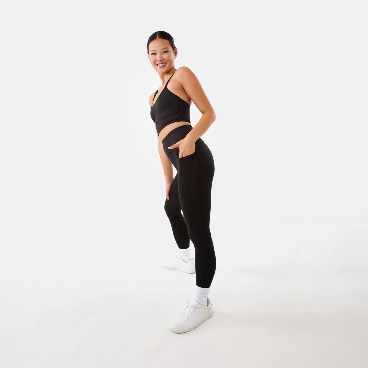 3 Active Womens Moulded Crop Top BLACK, 3 of 8