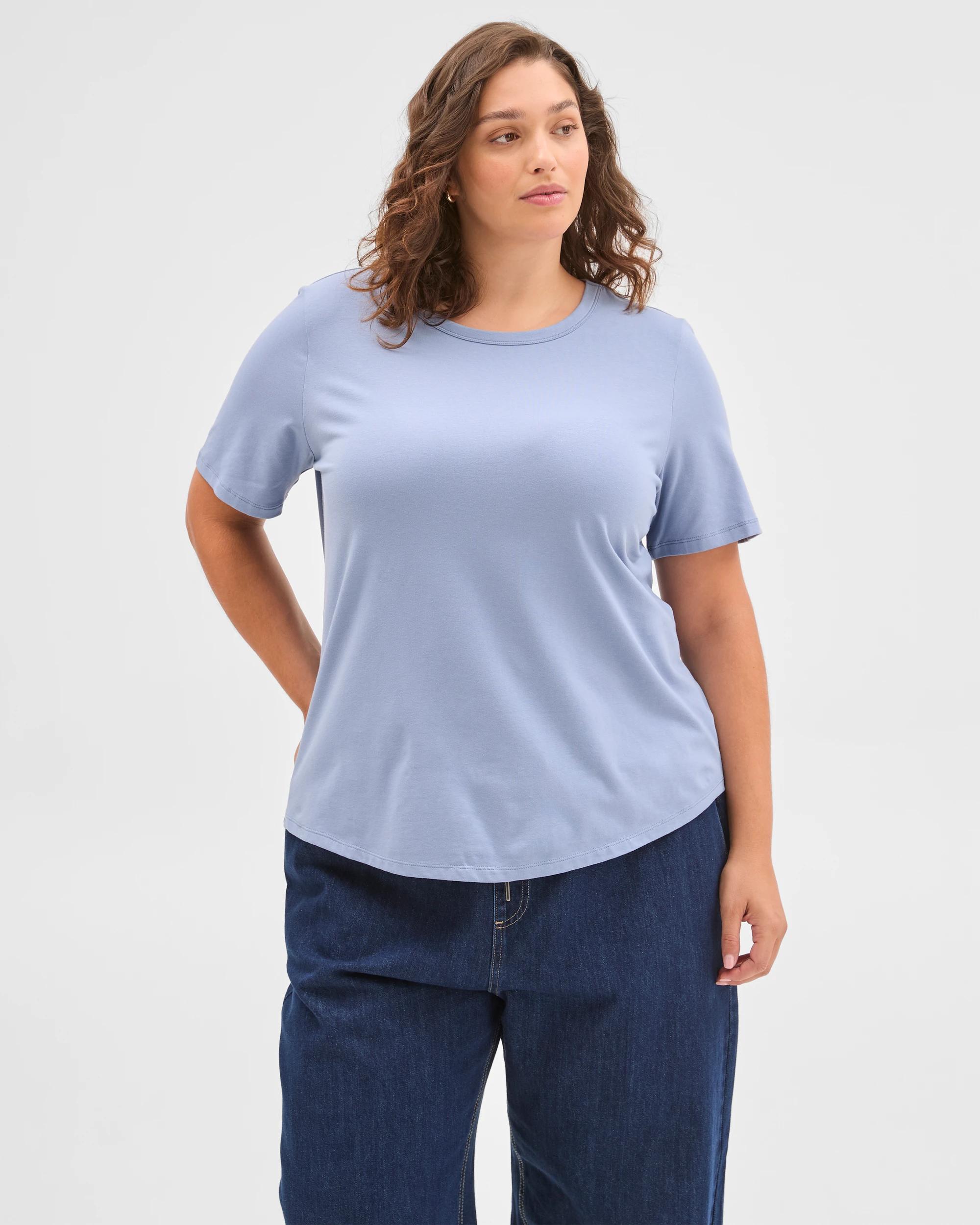 1 Target Curve Plus Size Australian Cotton T-Shirt DUSTY BLUE, 1 of 6
