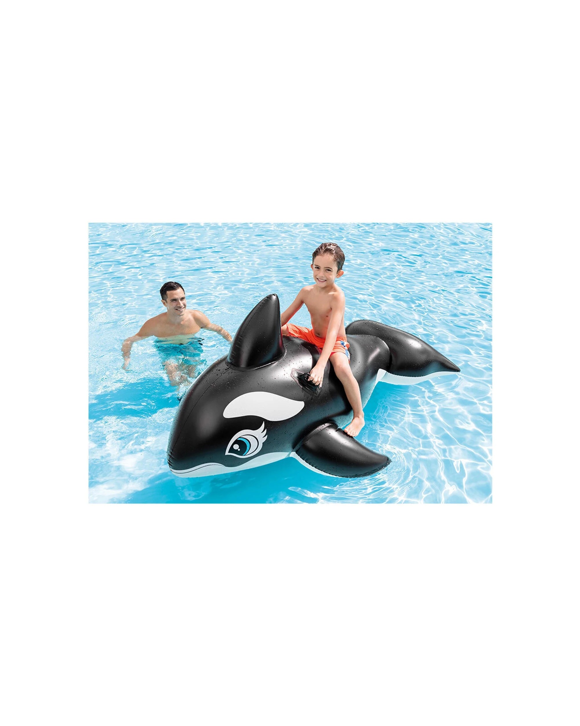 2 Intex Giant 193cm Inflatable Whale Ride On Pool Toy Kids 3 Plus Safe Fun - Black, 2 of 2