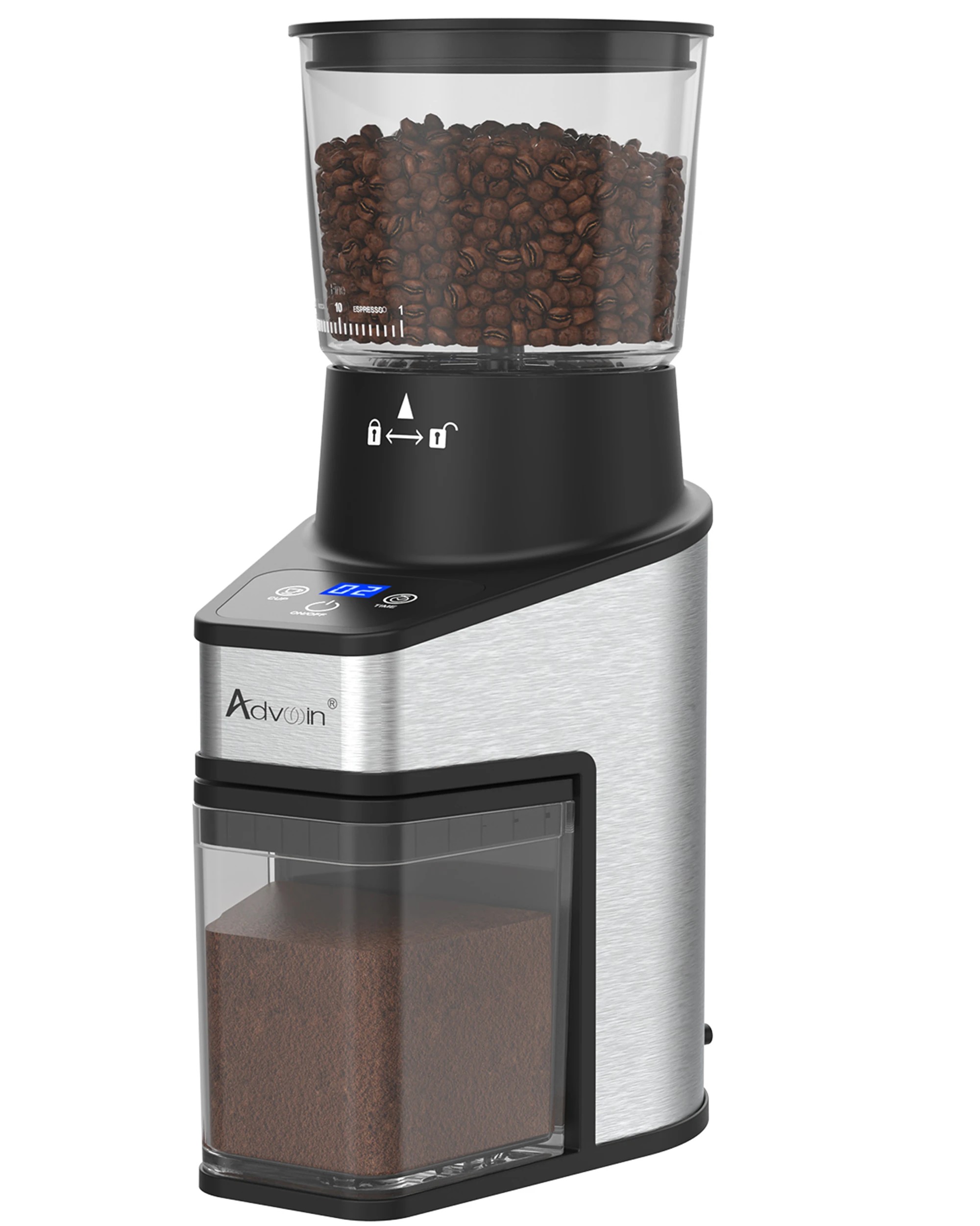 1 Advwin Burr Coffee Grinder - Silver, 1 of 1