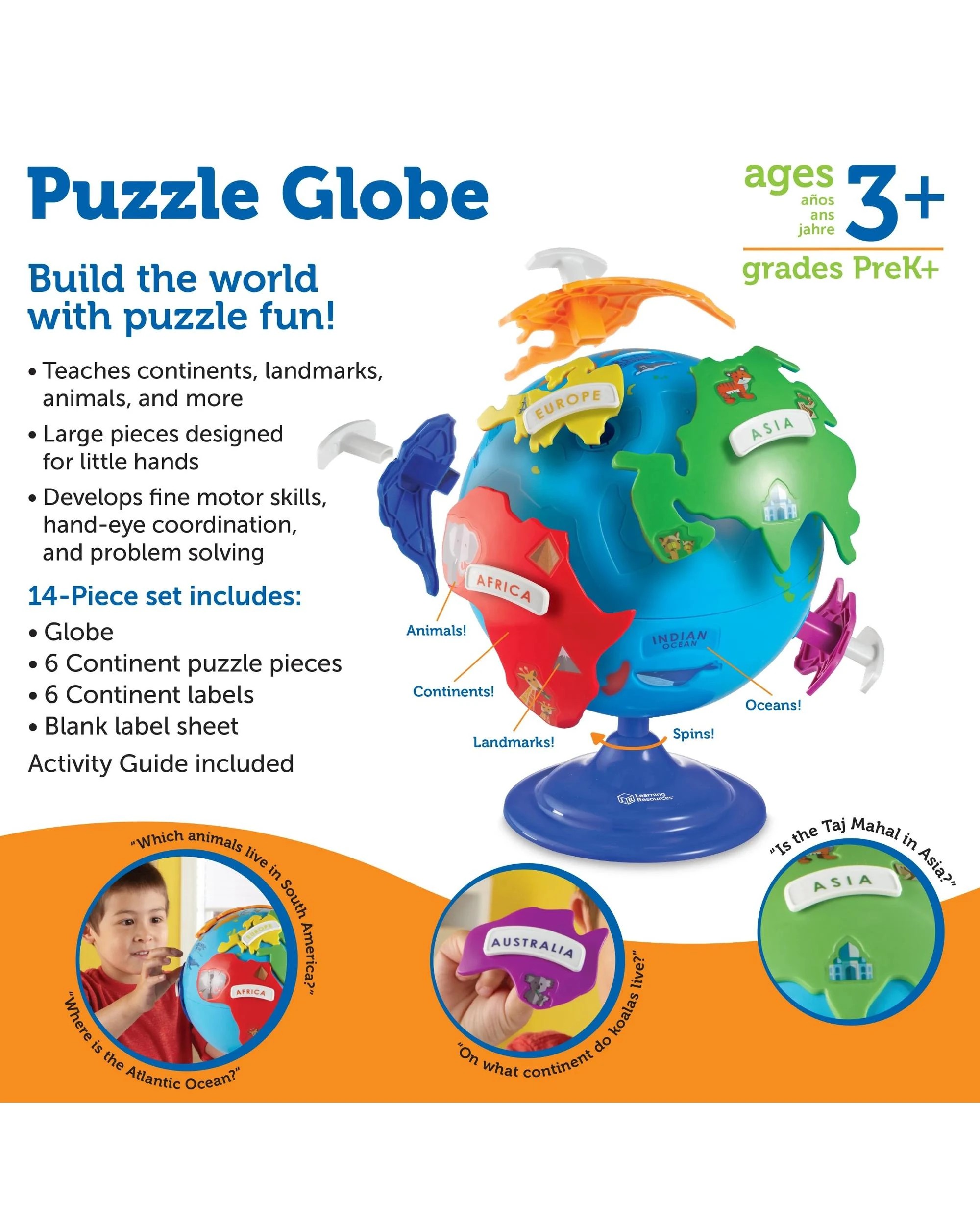 8 Learning Resources Puzzle Globe, 8 of 9