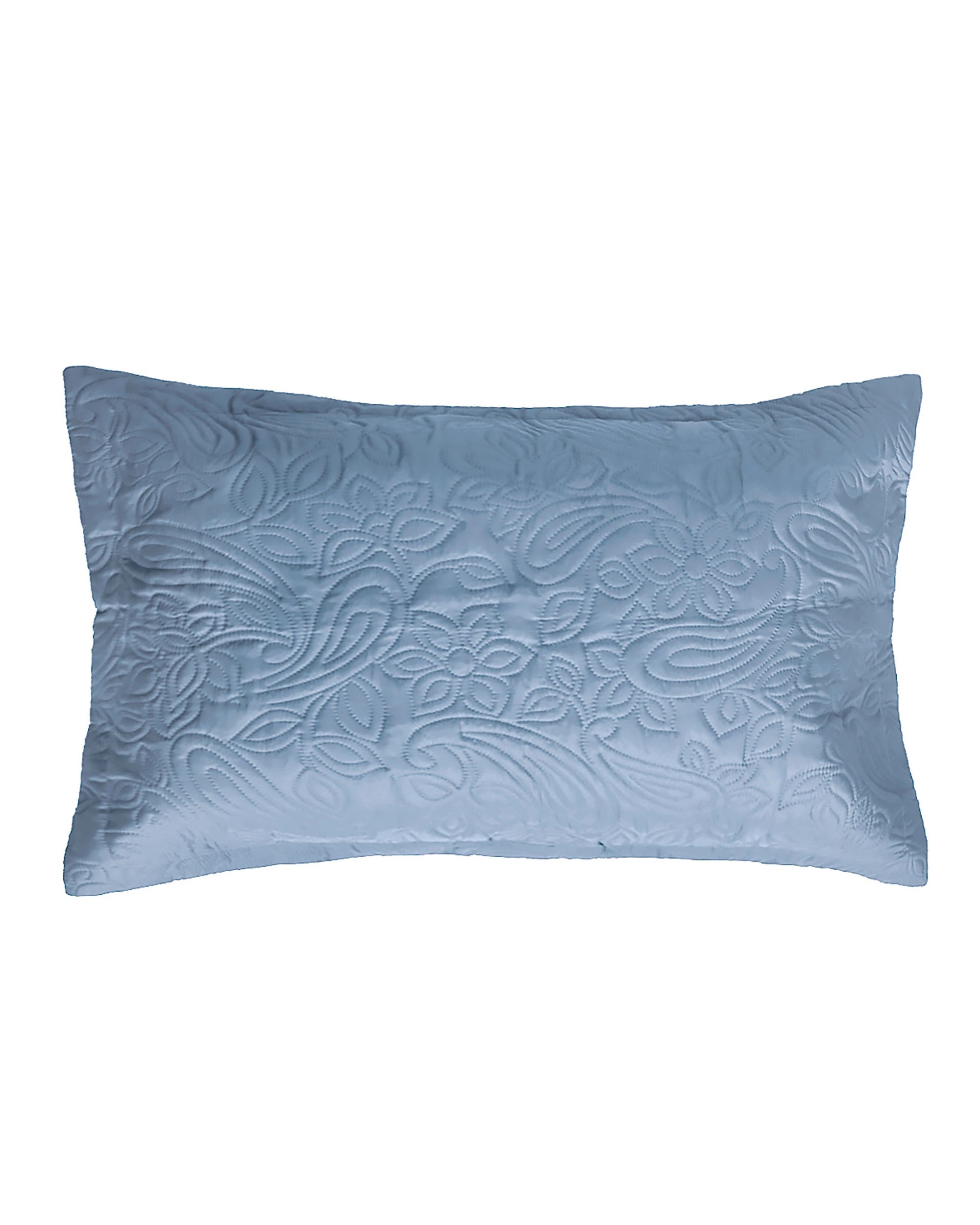 2 Bambury Paisley Embossed Microfibre Lightweight  Coverlet Set - Single/Double - Blue, 2 of 4