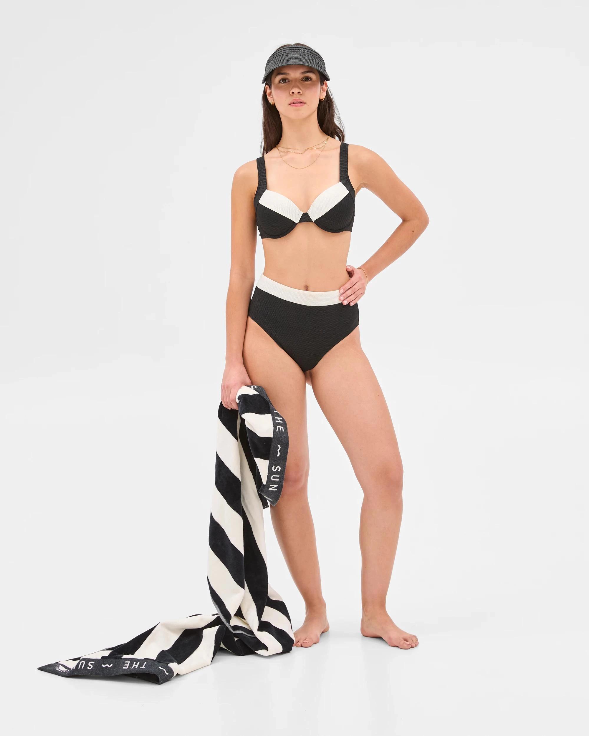 2 Target Balconette Honeycomb Underwire Bikini Top - Shape Your Body BLACK / WHITE, 2 of 10