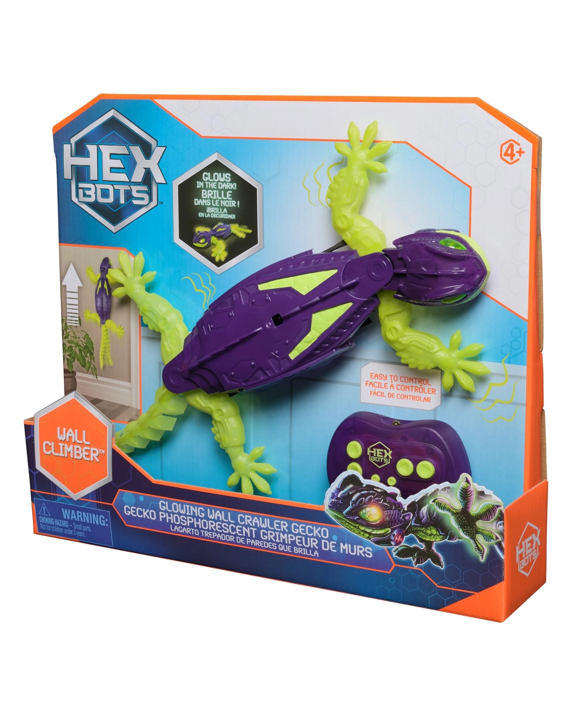 9 Hex Bots Wall Crawler Glow-in-the-Dark Gecko - Multi, 9 of 9