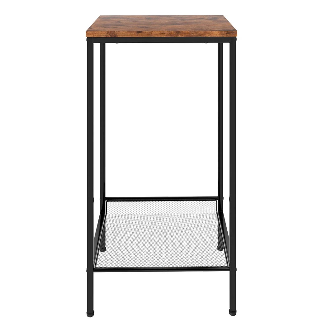 2 Levede 2-Tier Industrial Tall Bedside Table in Brown Colour, 2 of 6