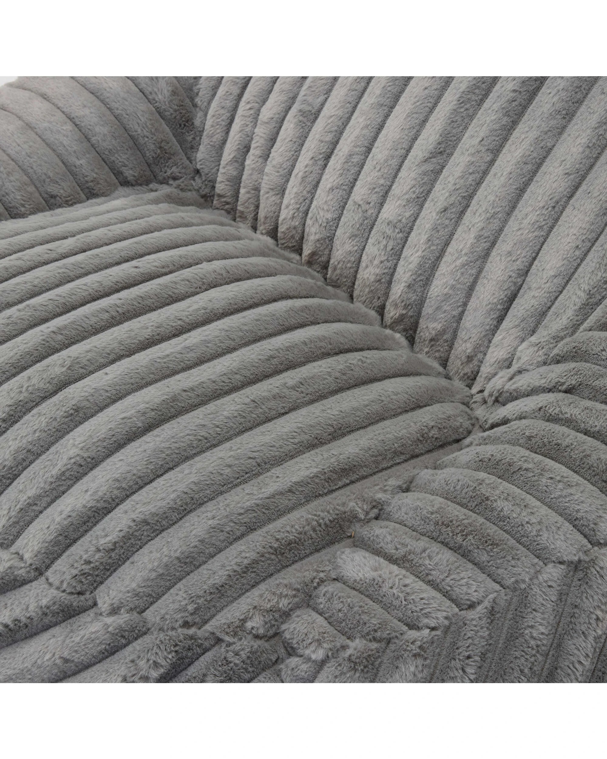 4 IHOMDEC Stripe L Shape Upholstery Compression Sofa - Grey, 4 of 10