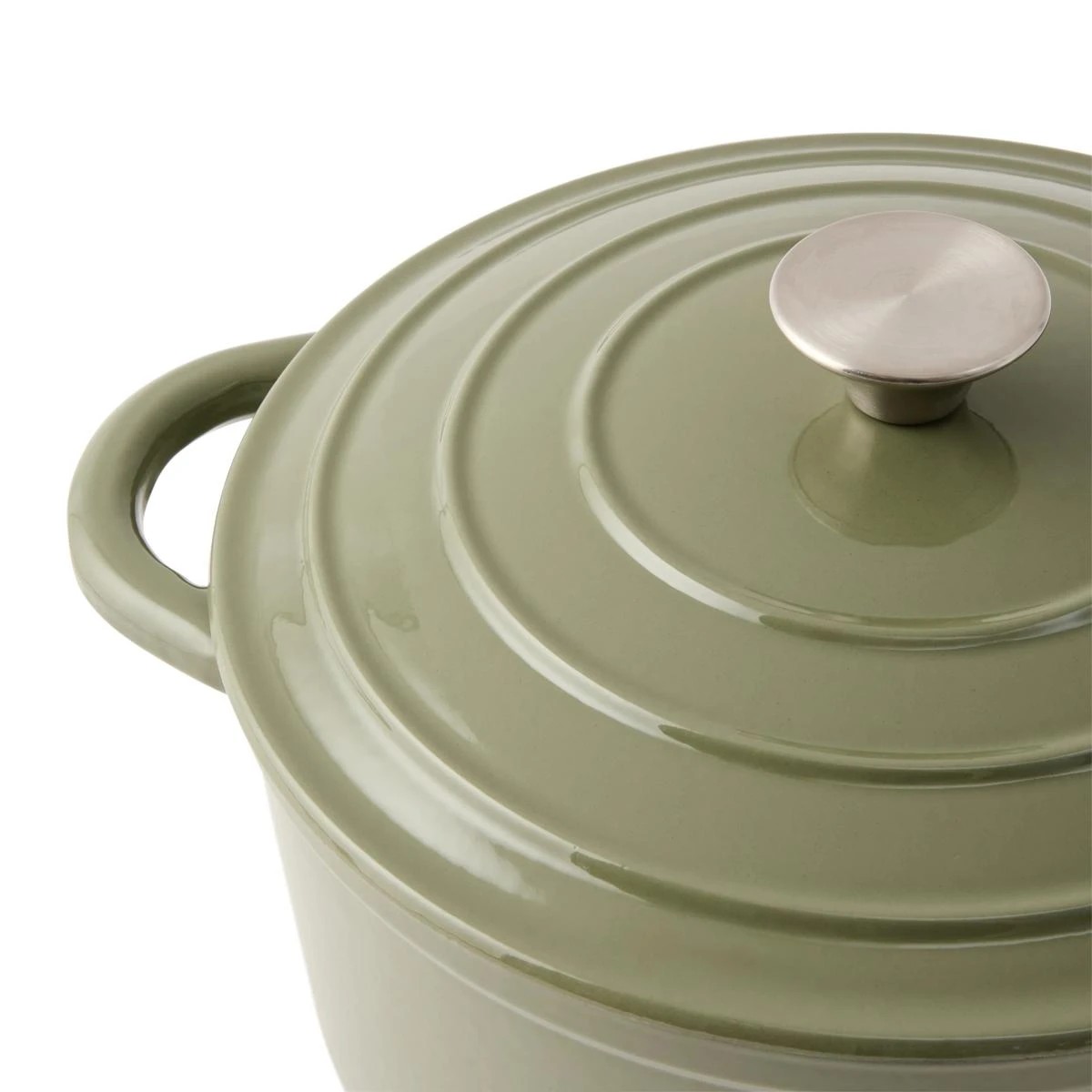 7 5L Cast Iron Casserole - Green, 7 of 8