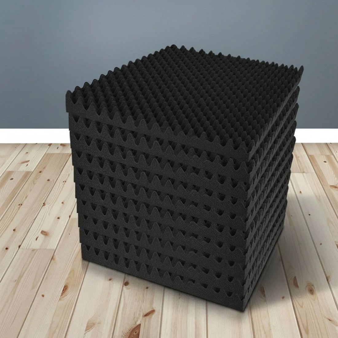 5 Alpha Acoustic Foam 20pcs 50x50x5cm Sound Absorption Proofing Panels Eggshell - Black, 5 of 5