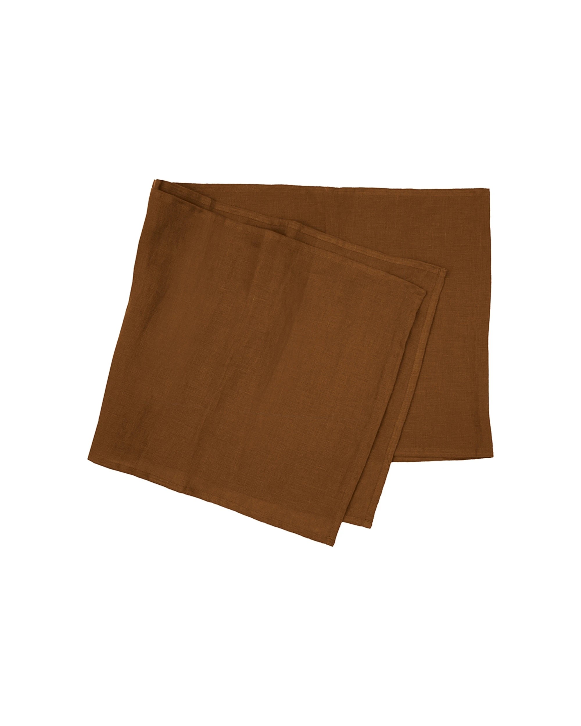 1 Bambury Tableware/Dinnerware Linen Table Runner Hazel 35x180cm - Brown, 1 of 3