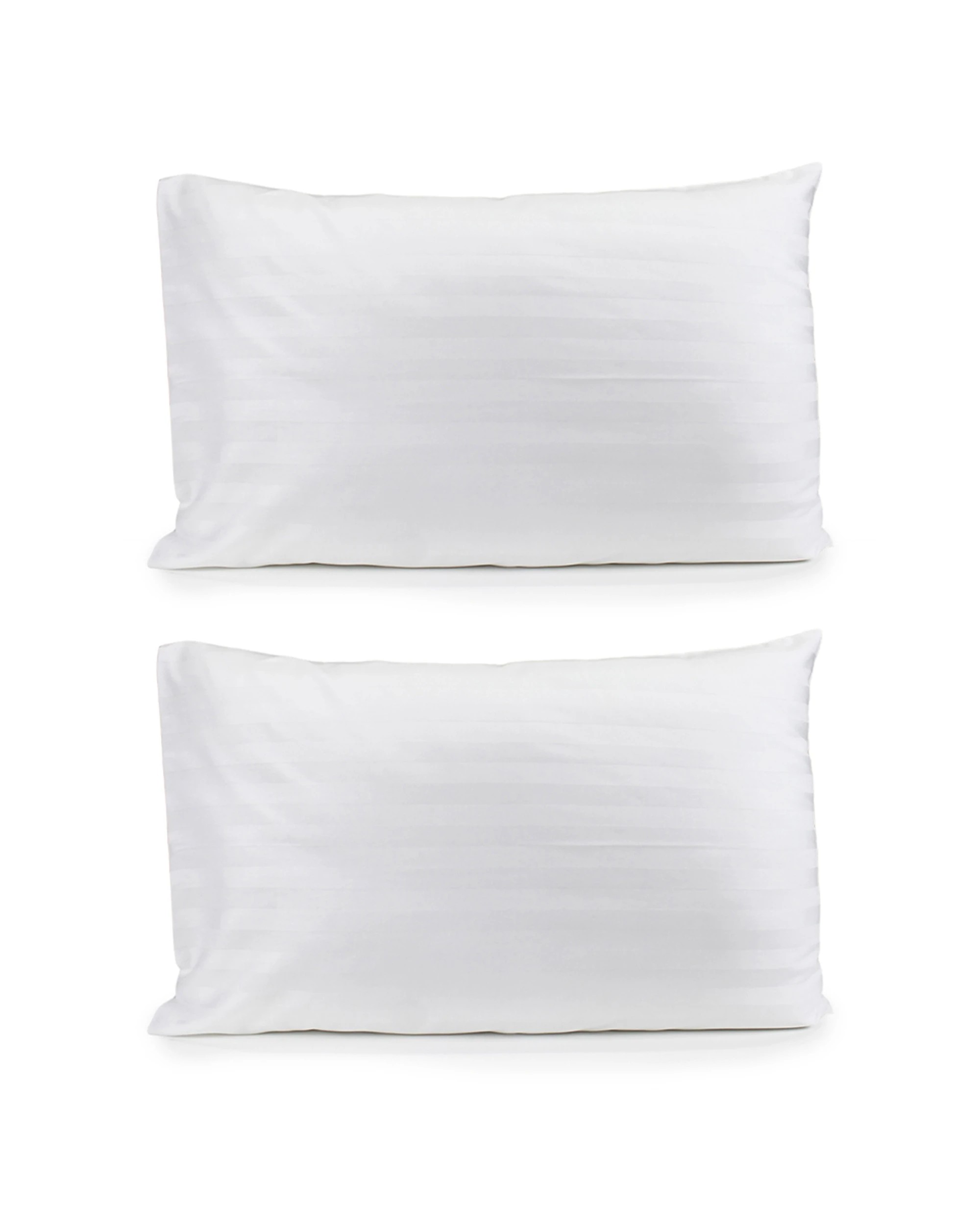 1 Jason Commercial Satin Stripe Pillow Case 2PK 48x73cm - White, 1 of 3