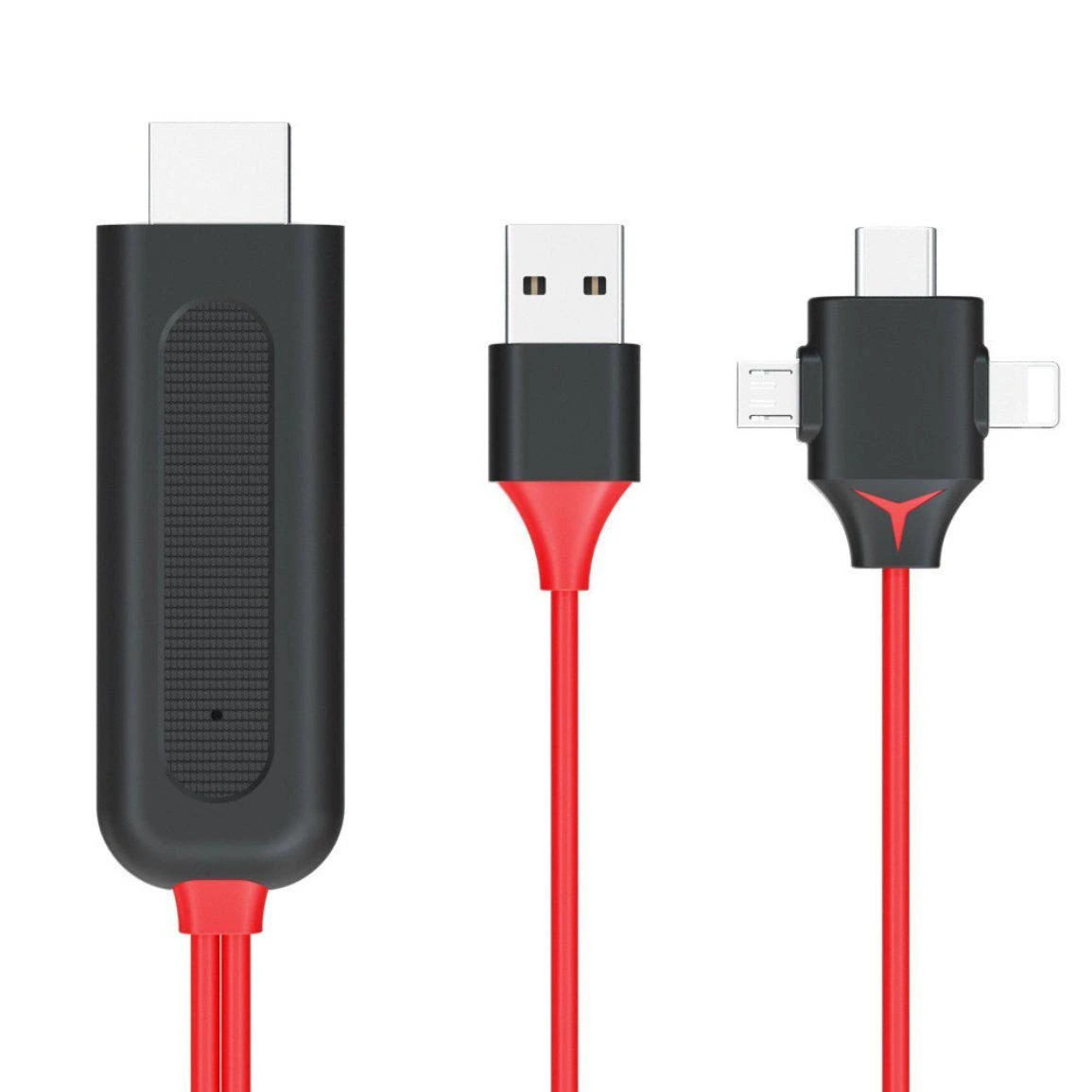 2 TODO 3 in 1 HDMI to Lightning Micro USB Type C Adapter Cable Charge iPhone Android AV TV, 2 of 6
