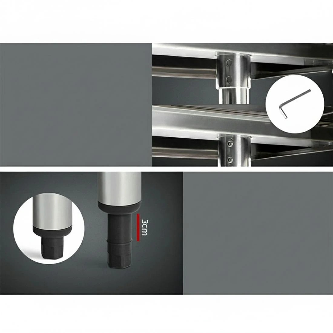 5 Cefito 610x610mm Stainless Steel Kitchen Bench 430 - Silver, 5 of 6