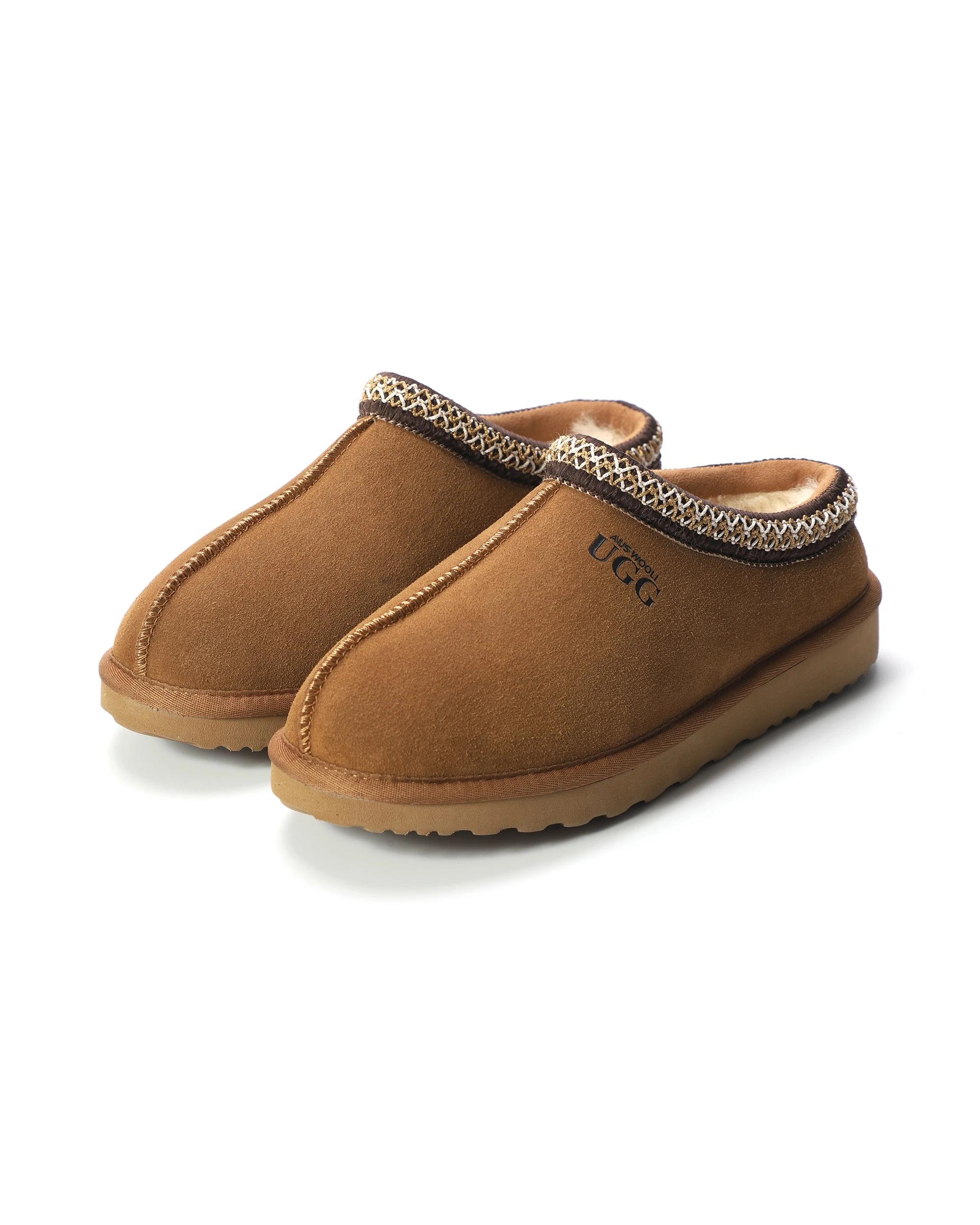 2 AUS WOOLI Sheepskin Ankle Braid Croydon UGG Slippers TAN, 2 of 6