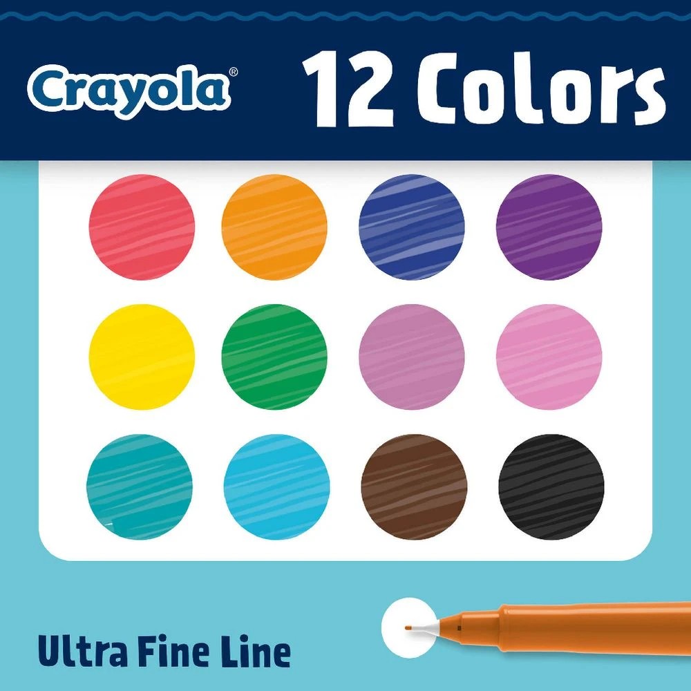 4 Crayola Ultra Fine Point Doodle Markers 12 Pack, 4 of 4