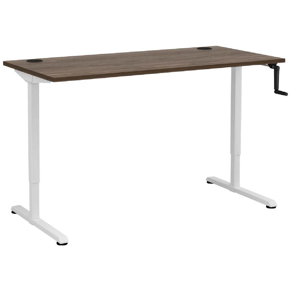 1 Matrix Manual Height Adjustable 1500mm Desk White/Walnut, 1 of 6