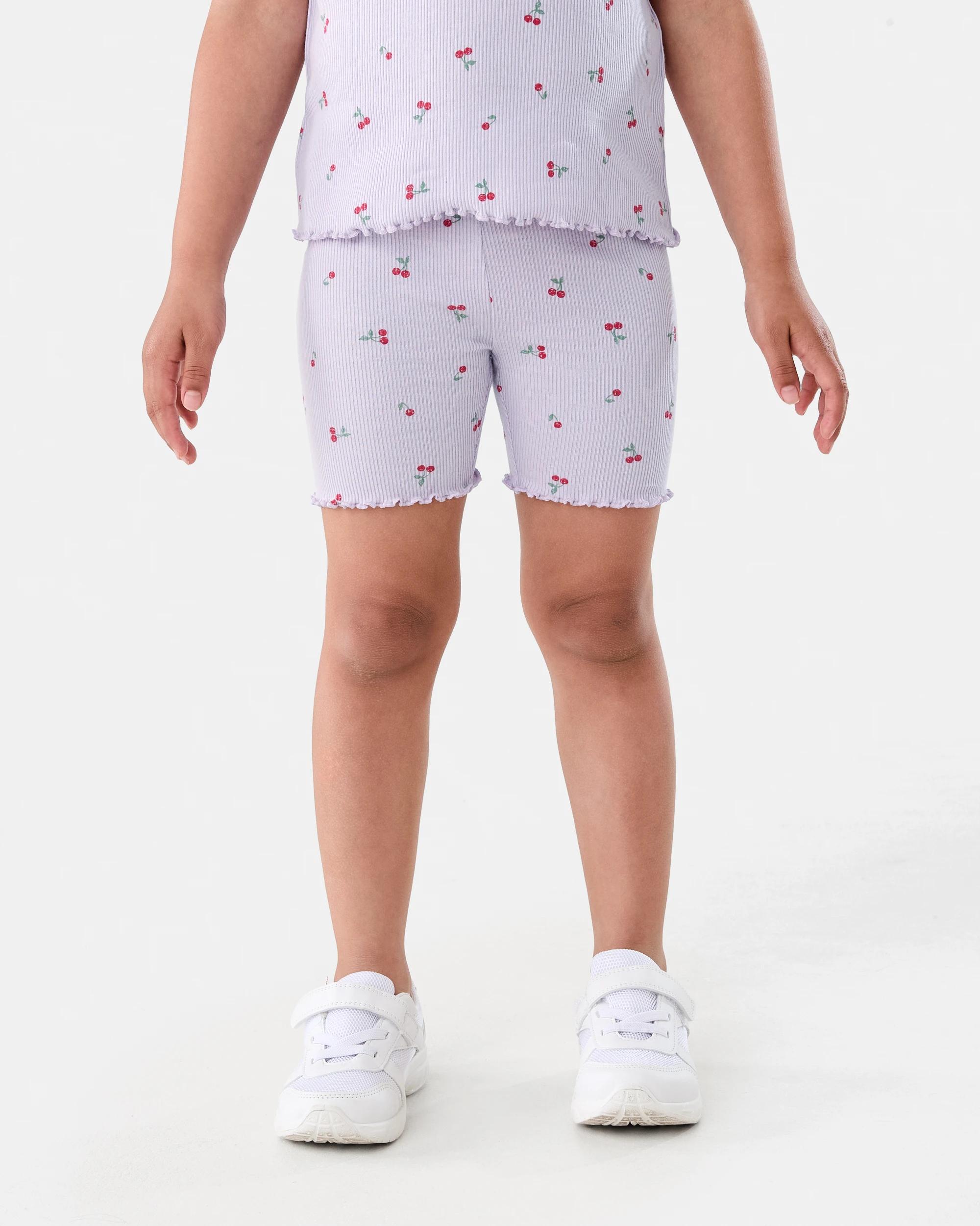 1 Printed Rib Bike Shorts Pur Cherry, 1 of 8