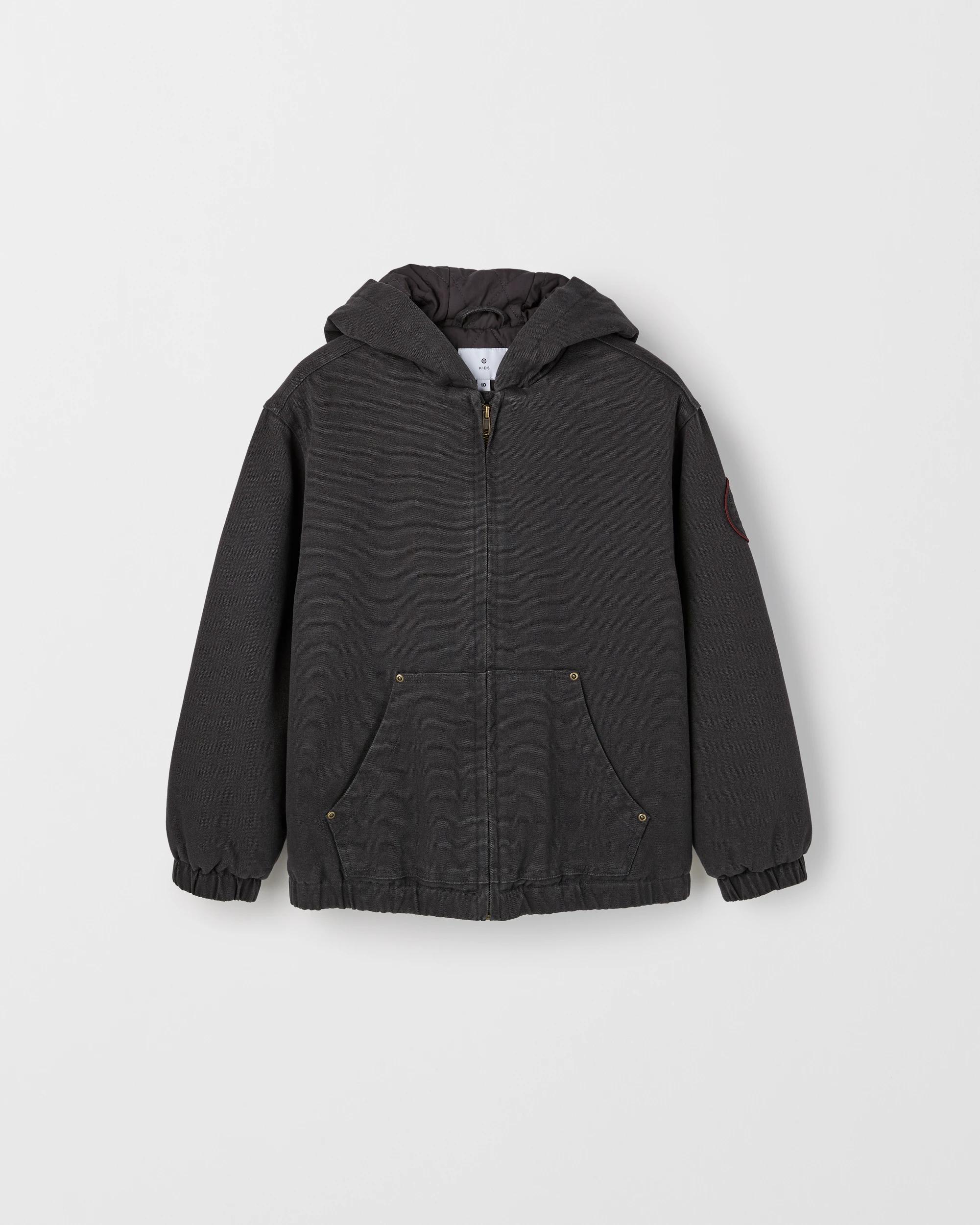 1 Target Kids Australian Cotton Canvas Bomber Jacket CHARCOAL, 1 of 3
