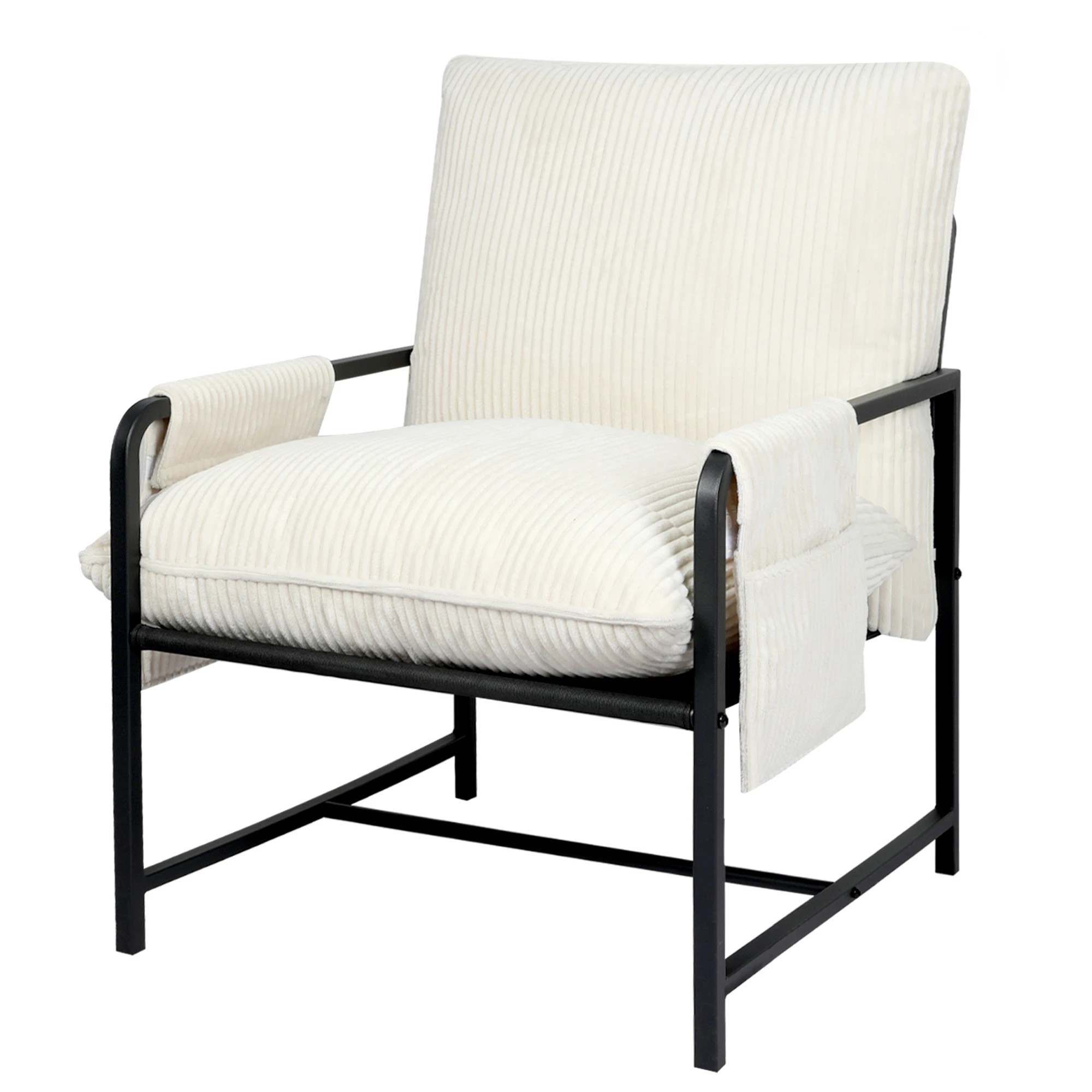 1 Levede Levede Metal Accent Armchair - Beige, 1 of 6