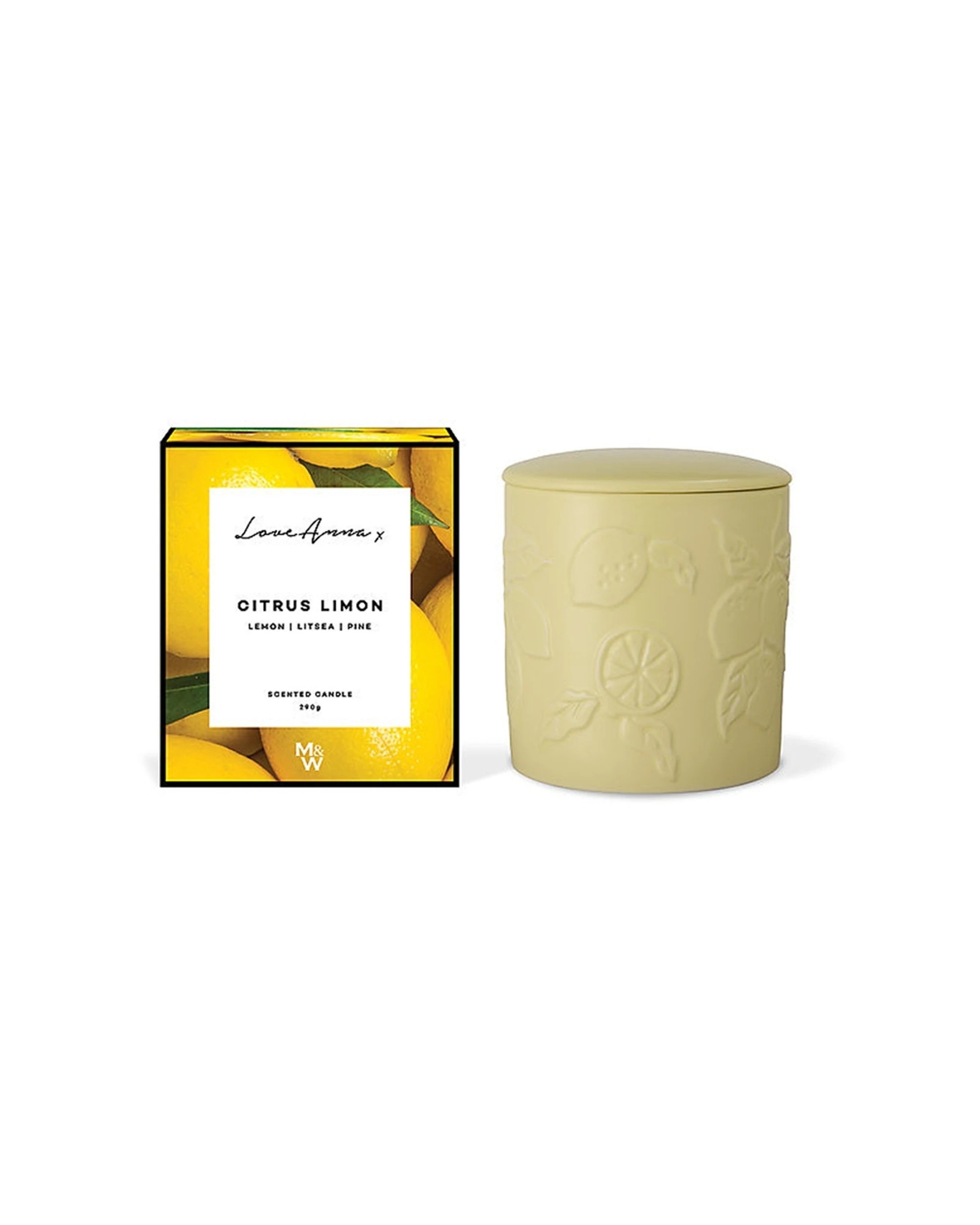1 Love Anna x Botanika Scented Fragrance Candle Citrus Limon 290g Gift Box - Yellow, 1 of 1