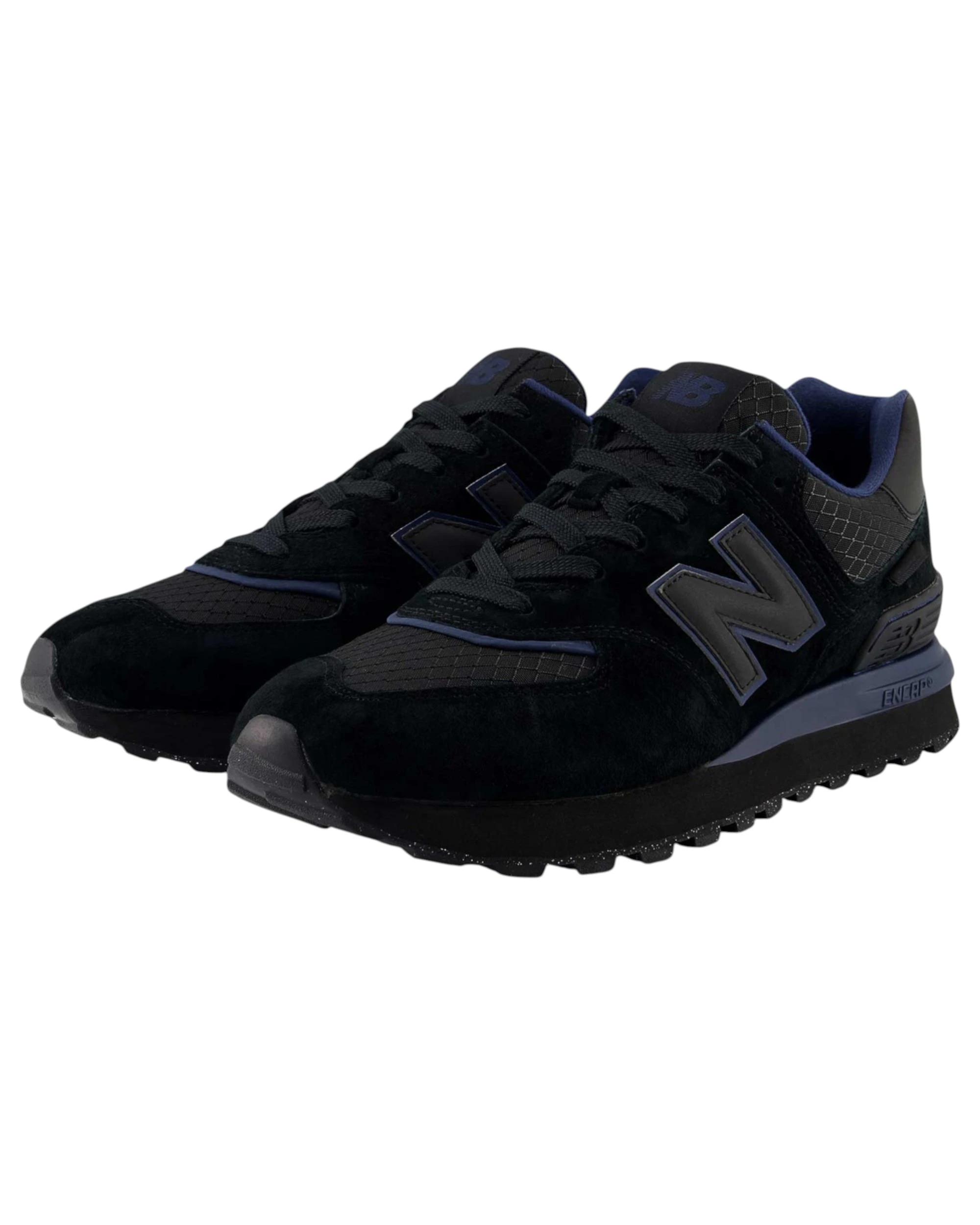 2 New Balance Mens 574 Black/ Navy Athletic Shoes BLACK/NAVY, 2 of 6