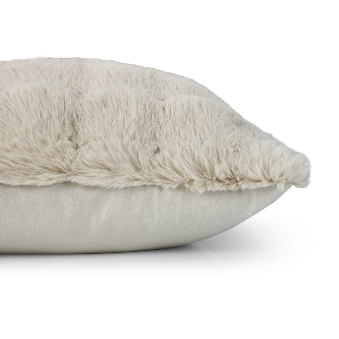 2 60cm Wave Faux Fur Cushion - Taupe, 2 of 4
