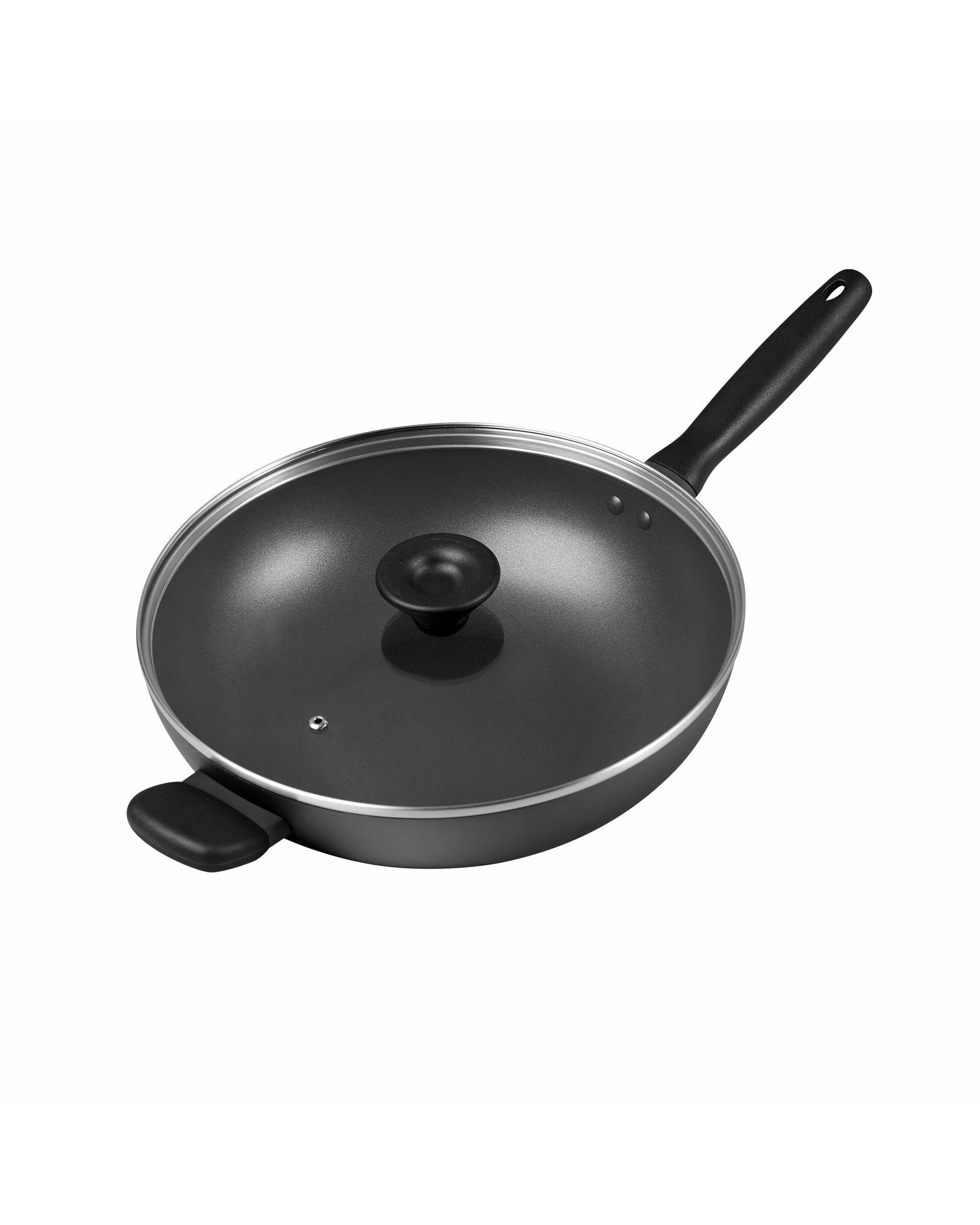 1 Meyer Bauhaus Series Nonstick Induction Stirfry with Glass Lid 30cm - Grey, 1 of 1