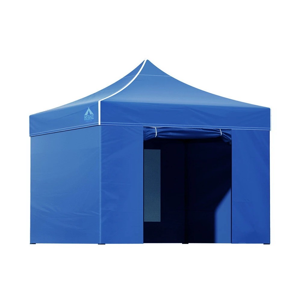 1 Instahut Gazebo 3x3 Pop Up Marquee Folding Tent Wedding Gazebos Camping Outdoor Shade Canopy - Blue, 1 of 8