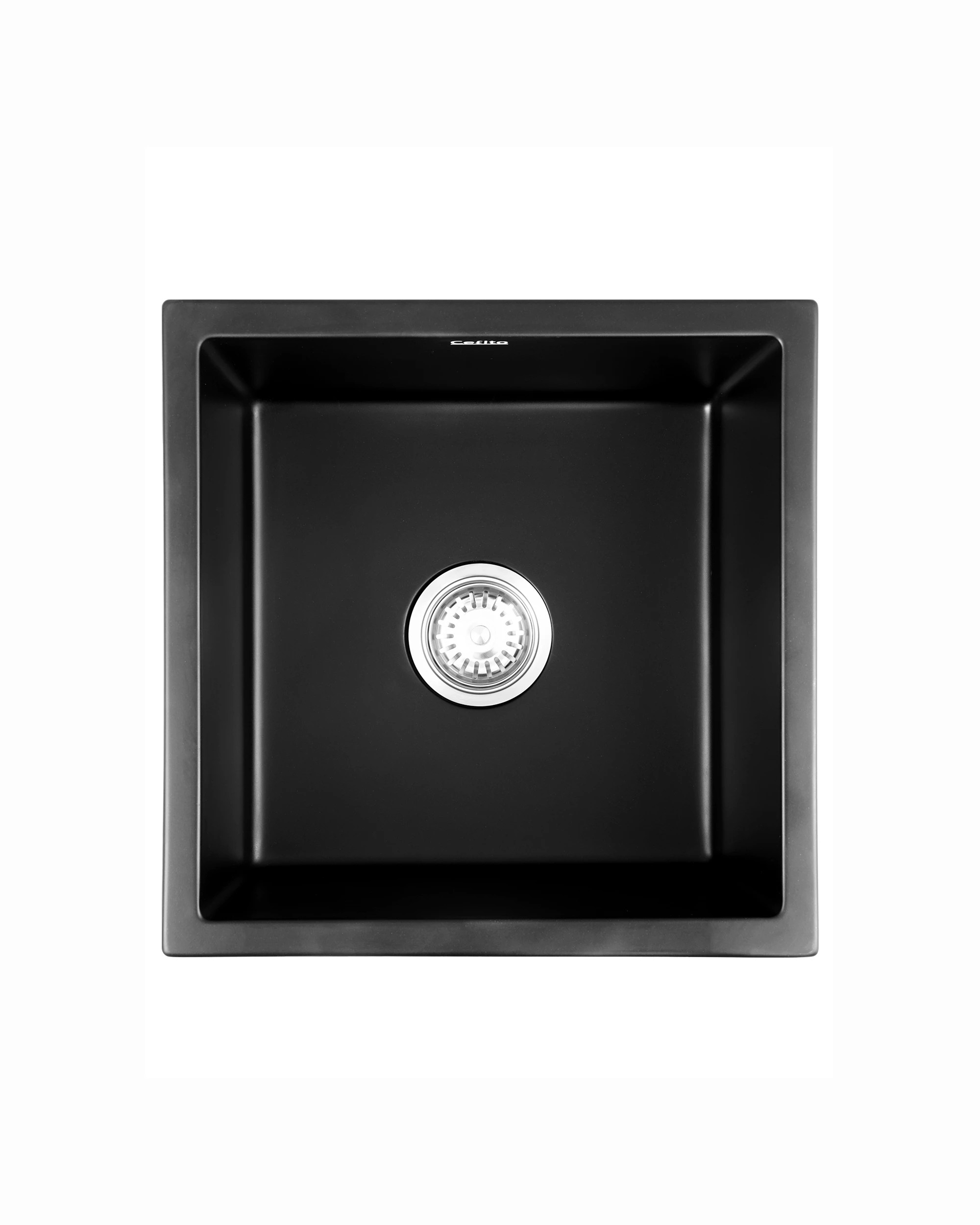 1 Cefito Kitchen Sink 45x45cm Granite Stone Sink Single Bowl - Black, 1 of 6