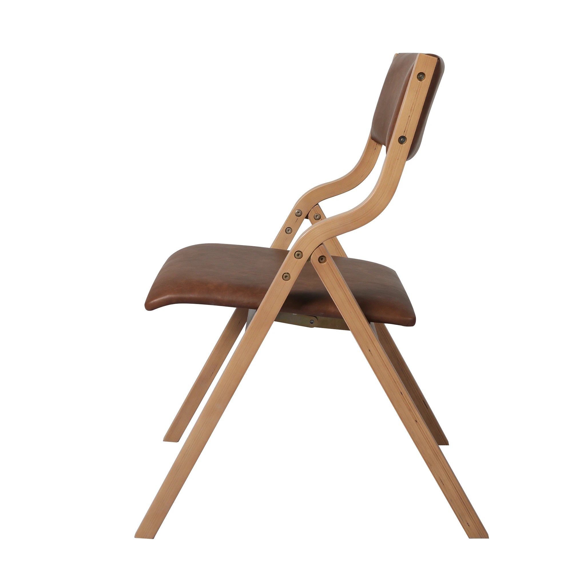 2 Levede 1 Set Of 2 Foldable Dining Chairs - Brown, 2 of 6