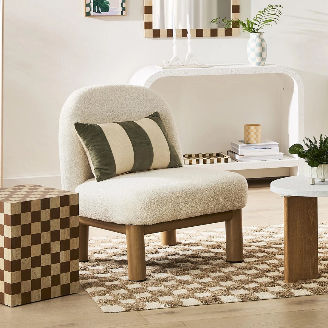 1 Remi Boucle Lounge Chair, 1 of 10