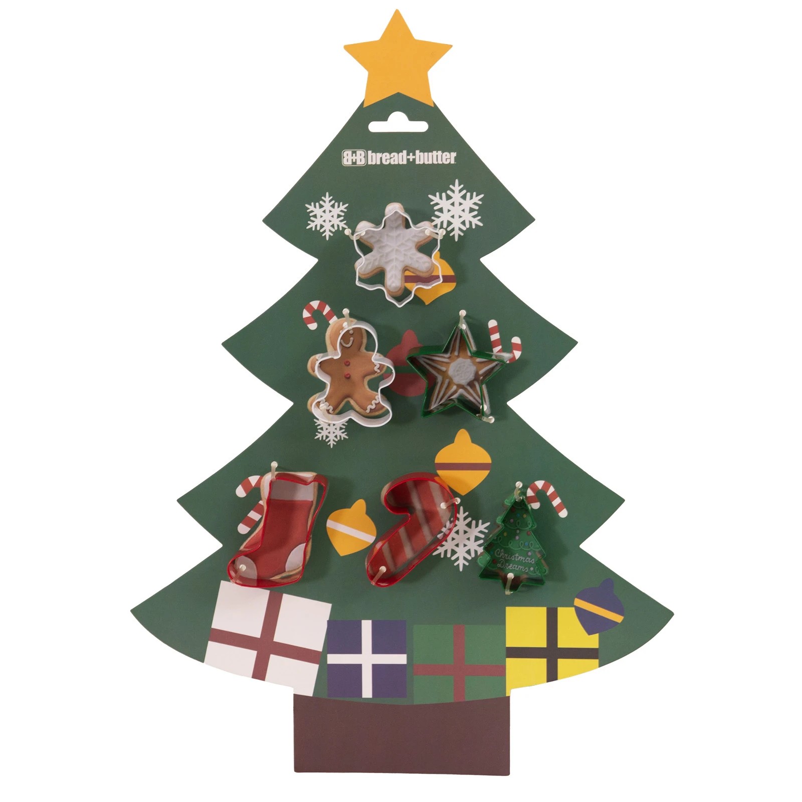 1 Bread and Butter Cookie Cutter Set - Tree, Sock, Gman, flake, Star, Candy - 6 Pk - Multi, 1 of 1