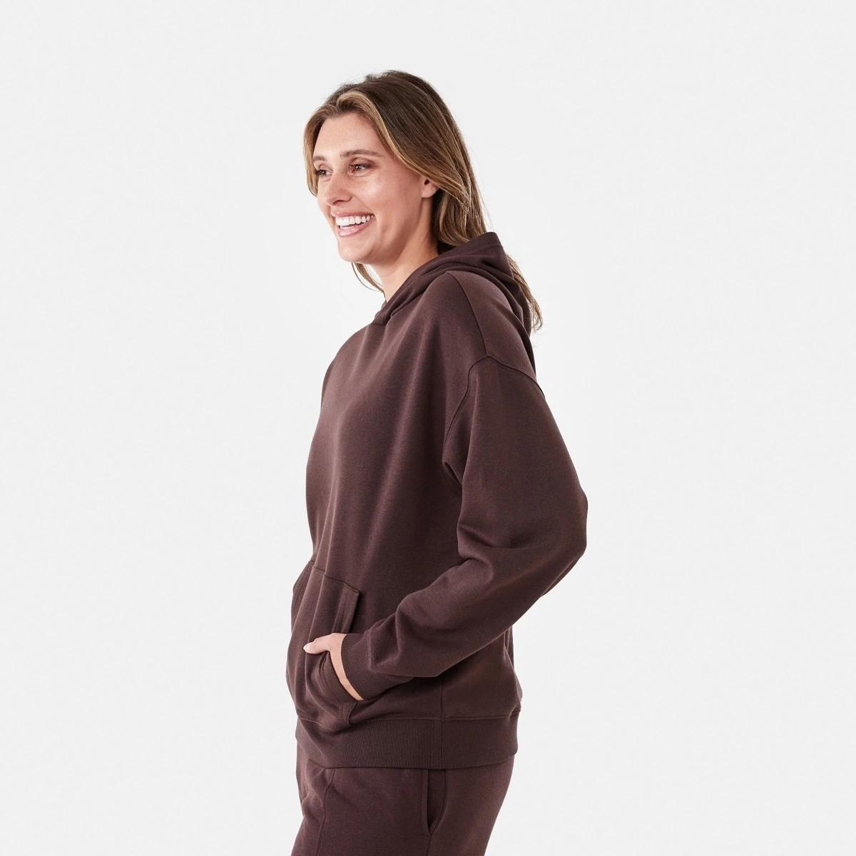 2 Active Womens Core Pop Over Hoodie TUSCAN BROWN, 2 of 6