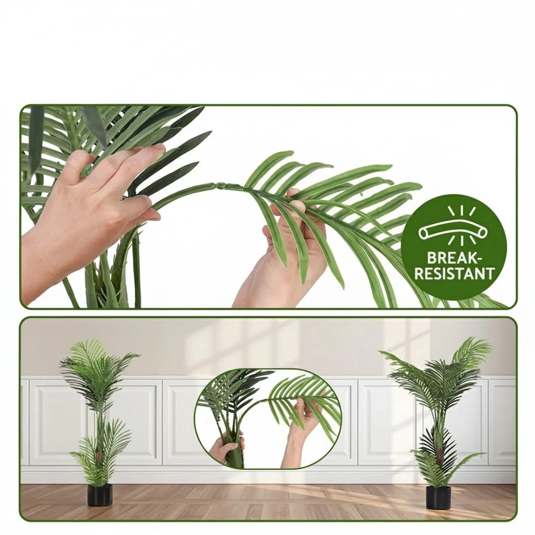 4 Artiss 100cm Artificial Palm Tree Faux Trees Indoor Decor Artificial Plants Lifelike Plant - Green, 4 of 9