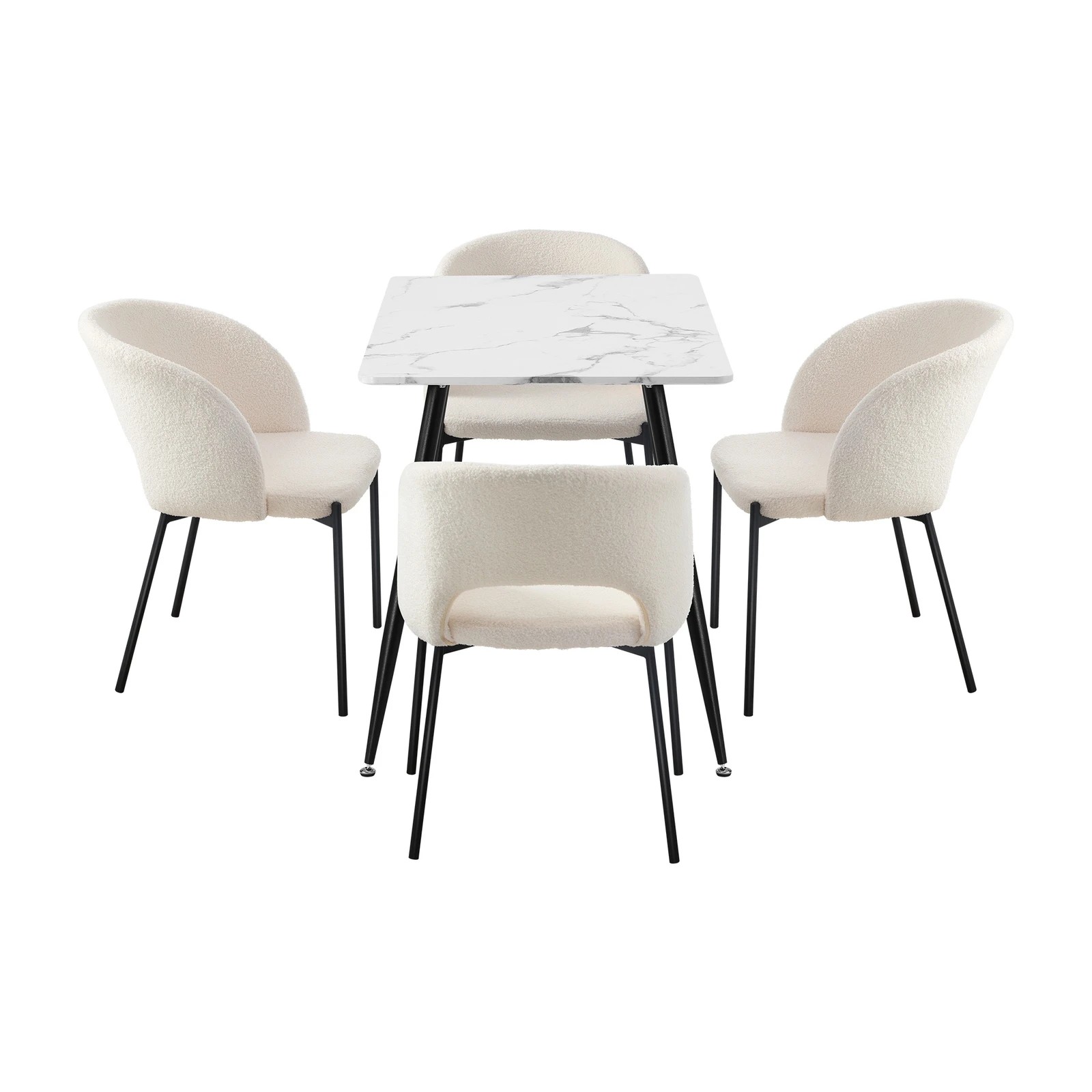 10 Oikiture 120cm Rectangle Dining Table With 4pcs Dining Chairs Sherpa
 - Multi, 10 of 10