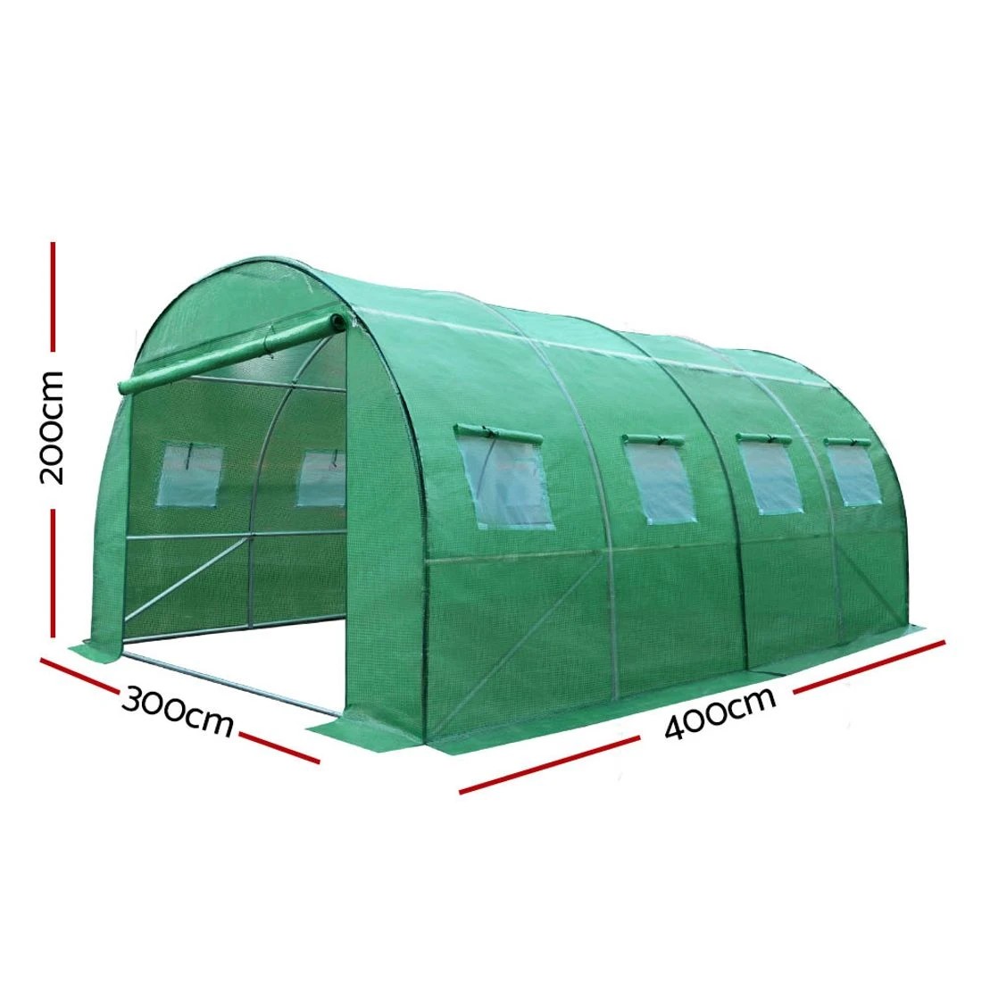 2 Green Fingers Greenhouse Walk in Green House Tunnel Plant Garden Shed Dome - Green, 2 of 6