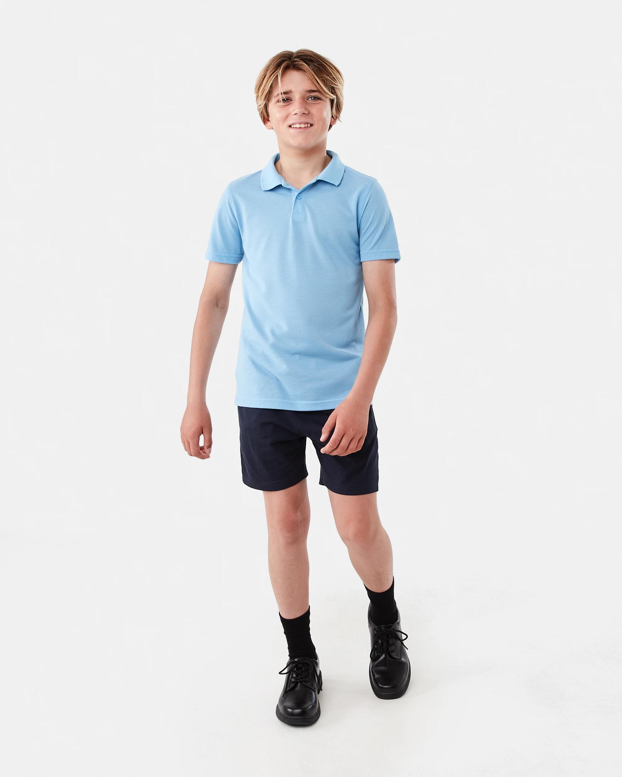 6 School Polo T-shirt Mid Blue, 6 of 7