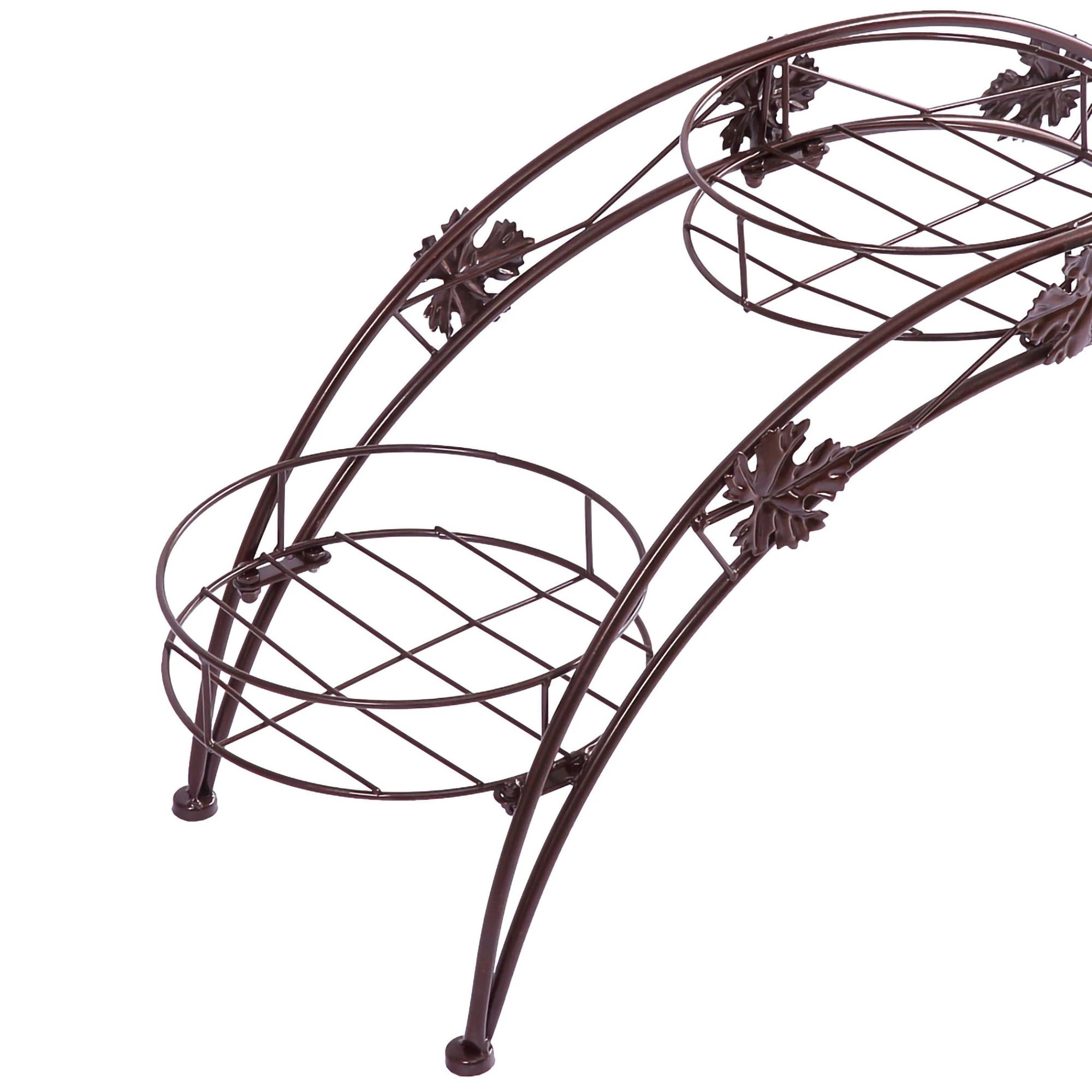 6 Levede Arch Shape Metal Plant Stand with 3 Plant Pot Space - Bronze, 6 of 6