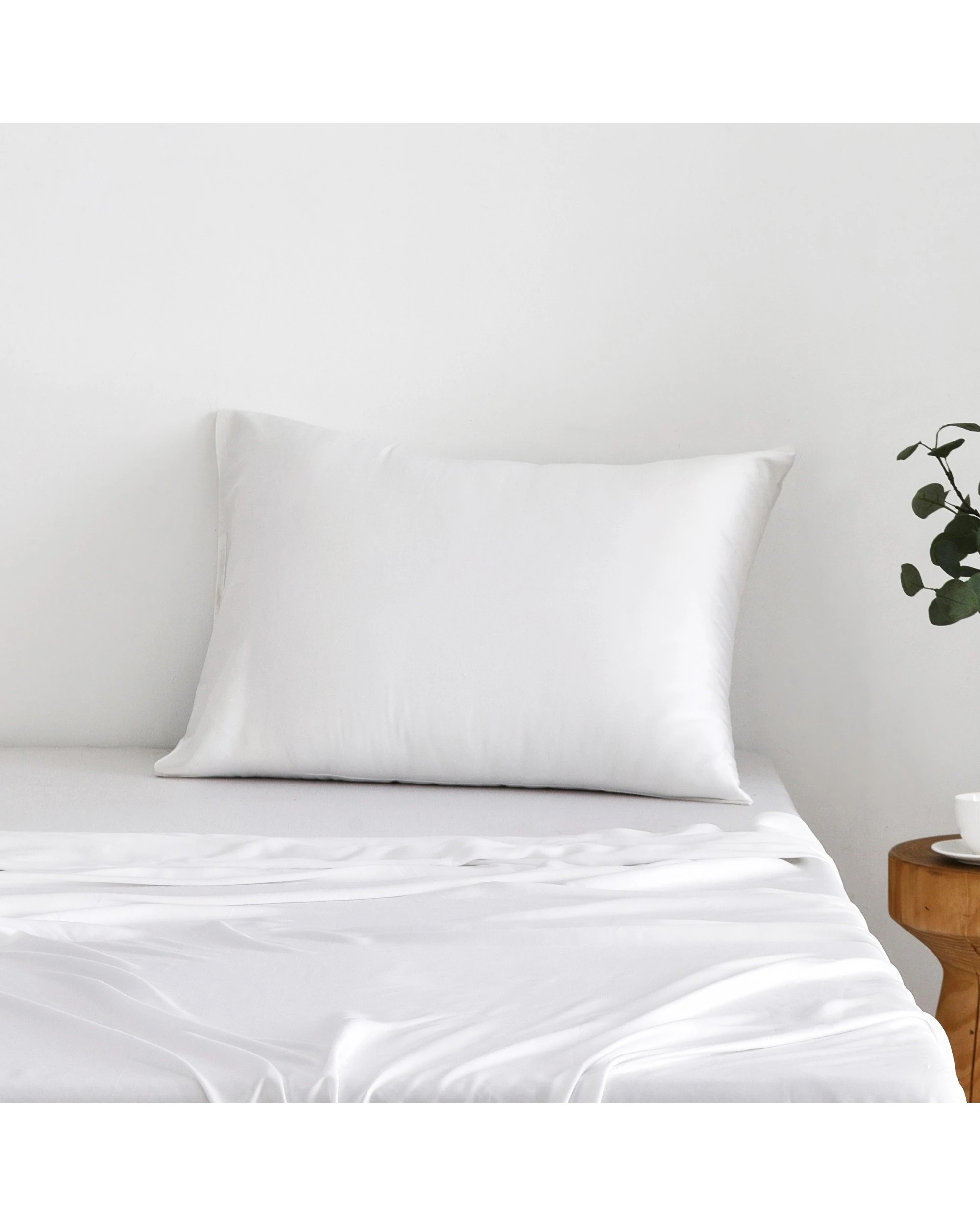 1 Natural Home Luxe Mulberry Silk Pillowcase 25 Momme Standard Pillowcase 48x73cm - White, 1 of 5