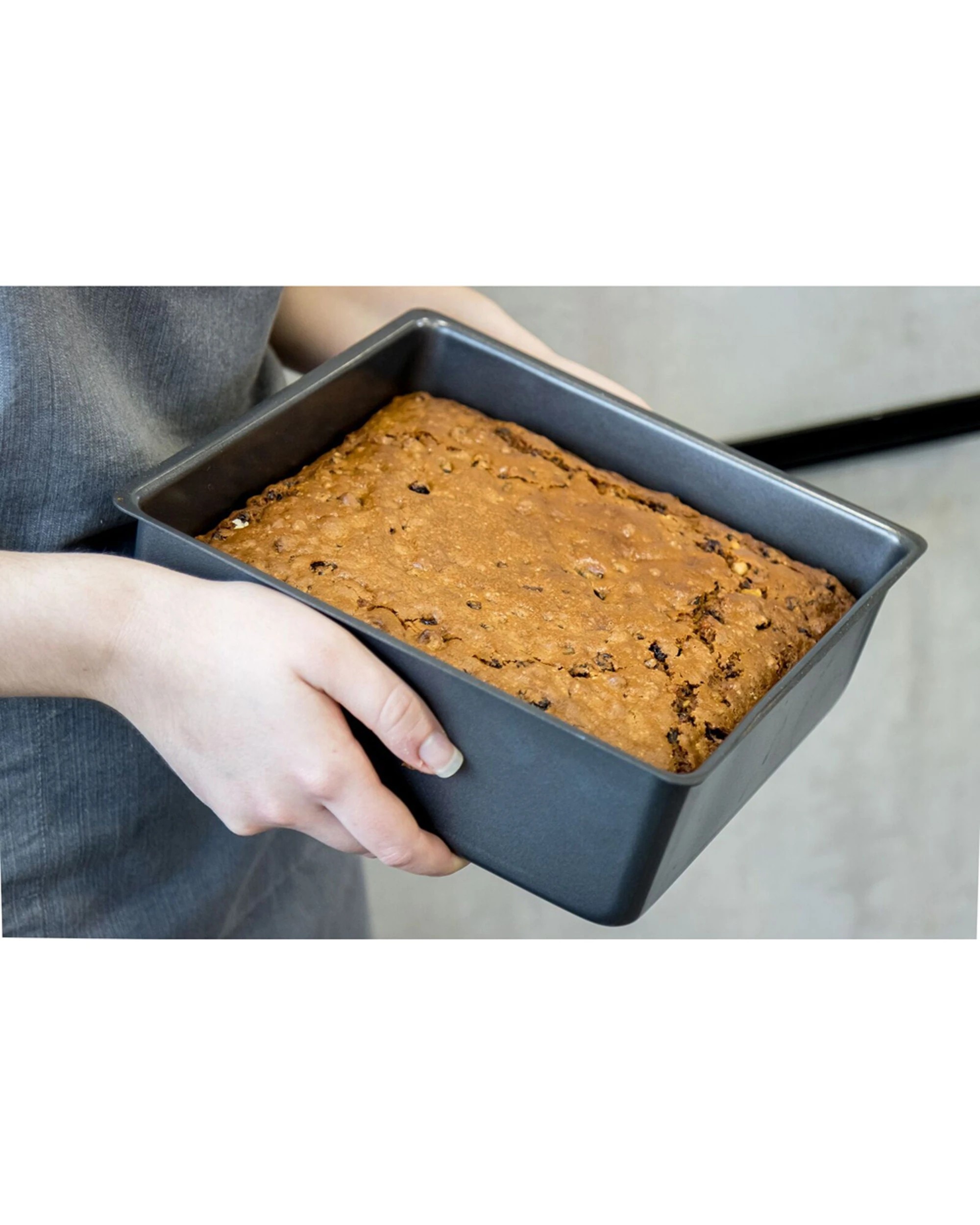 3 Mastercraft 2x 23cm Heavy Loose Base Deep Non-Stick Square Cake Pan - Black, 3 of 3