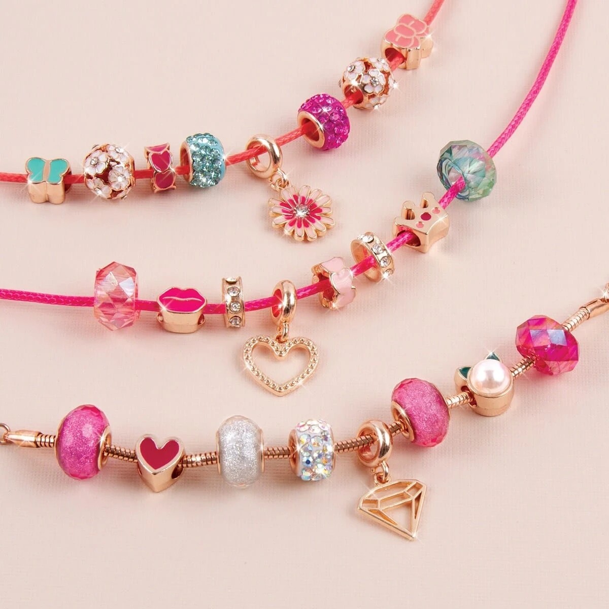 3 28 Piece Make It Real Halo Charms Bracelets: Think Pink Kit, 3 of 9