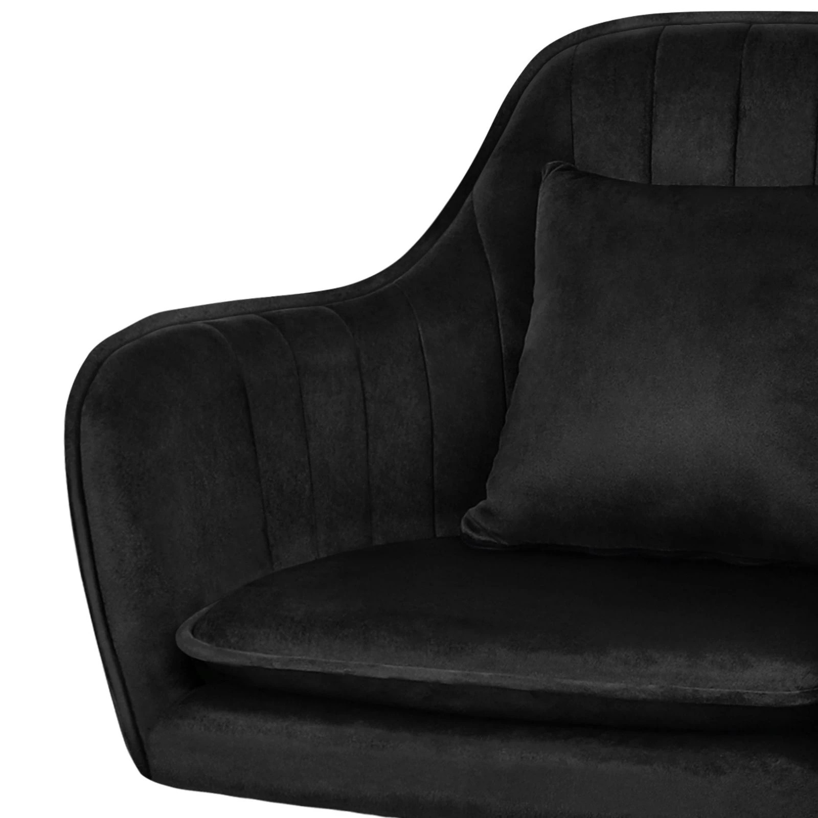 4 Alfordson Velvet Office Chair Fabric Armchair Computer Swivel Adult Kids - Black, 4 of 10