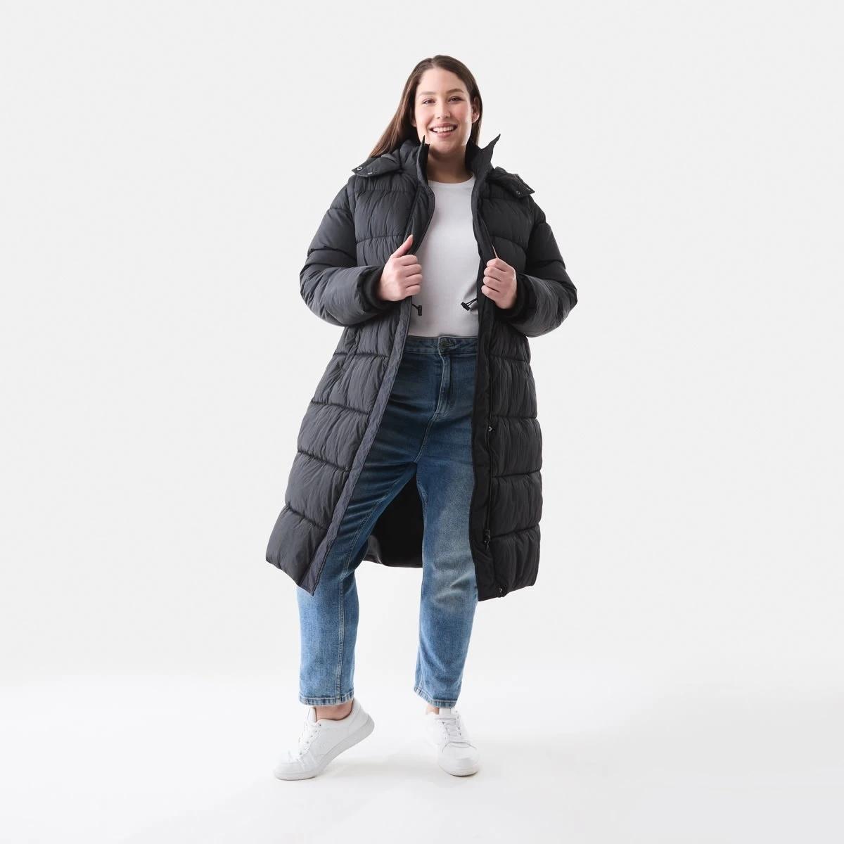 1 Curve Long Sleeve Hybrid Puffer Jacket Black, 1 of 7